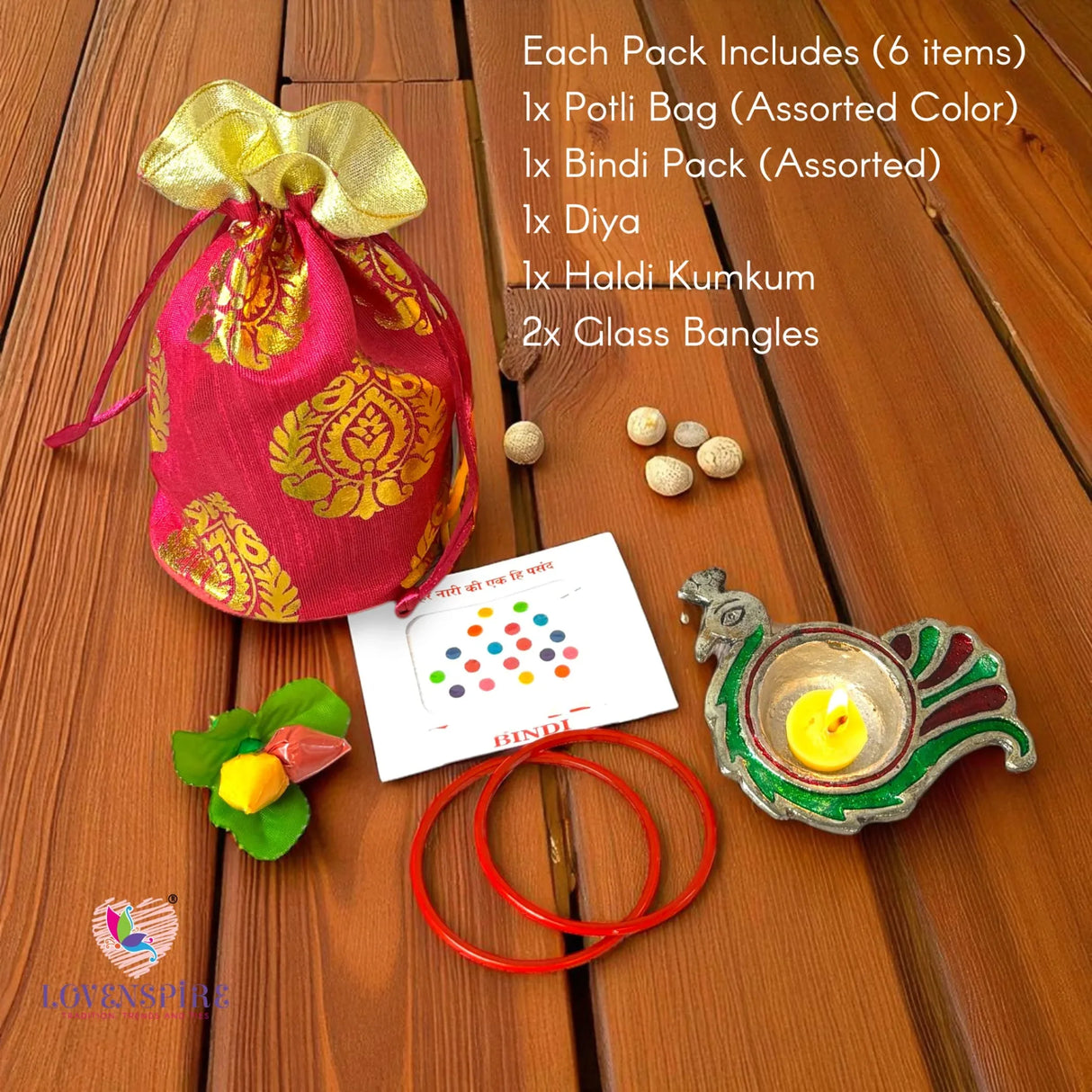 Varalakshmi Vratham Gift Hamper Navaratri Vratha Hindu Religious Teej Karva Chauth Sankranti Pooja Housewarming Return Gifts Potli Bags Haldi Kumkum Bindi Packs Diya Bangle - LoveNspire