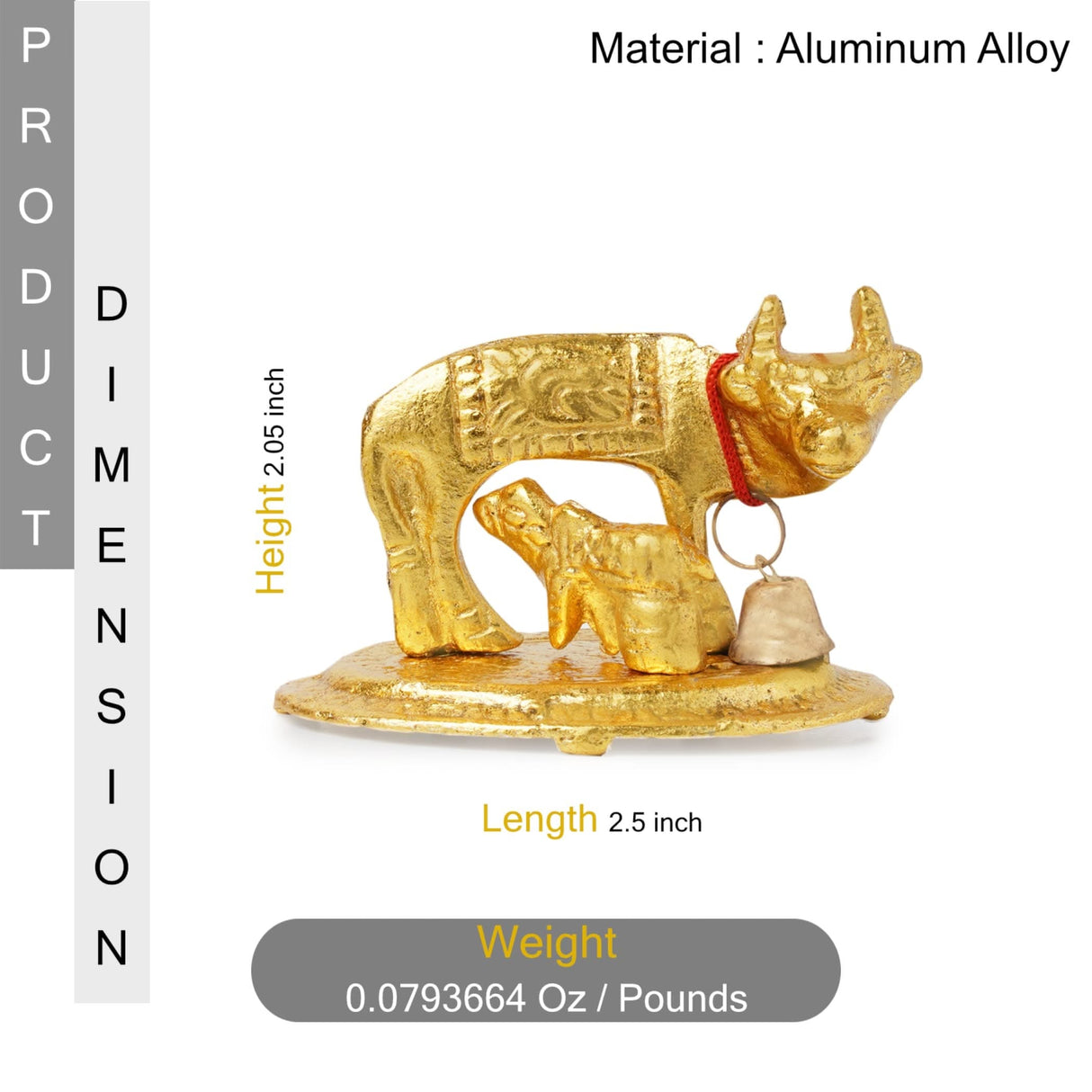 Golden cow and calf figurine for Navaratri Varalakshmi Vratham religious gift hamper