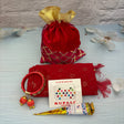 Navratri Gift Hamper Teej Karva Chauth Varalakshmi Vratham Sankranti Puja Housewarming Return Gifts - Potli Bag Dupatta Mehndi Cone Bindi Free Size Bangle Bracelet - LoveNspire