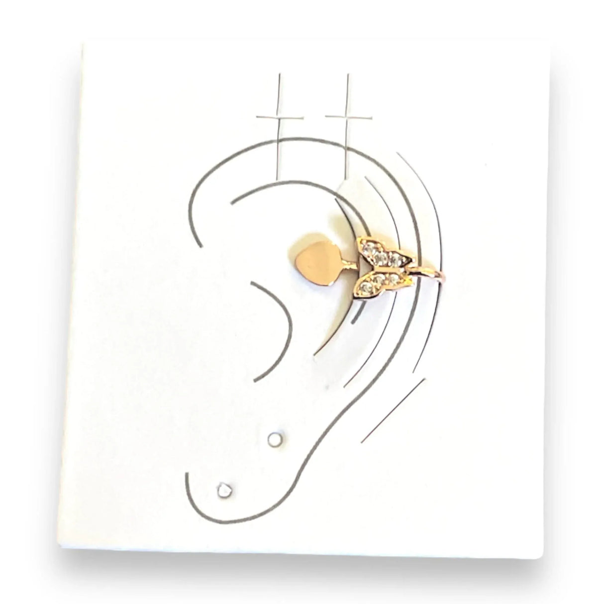 Butterfly Nose Ring for Women - Vintage Crystal Butterfly Nose Ring U-Shaped Clip-On Nose Stud Gold Plated Cz American Diamond Nose Pin Nose Cuff Crystal Septum Piercing Jewelry for Women - LoveNspire