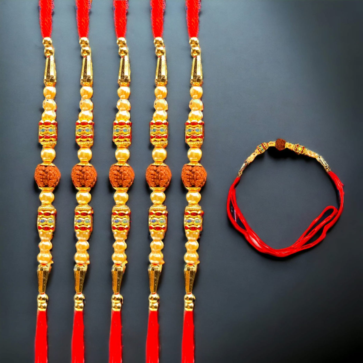 Wholesale 5, 10 Rudraksh Rakhi for Brother, Poojan Thread, Rakhri, Rakhi Bracelet, Raksha Bandhan, Rakshabandhan, Rakhdi, Usa Seller - LoveNspire