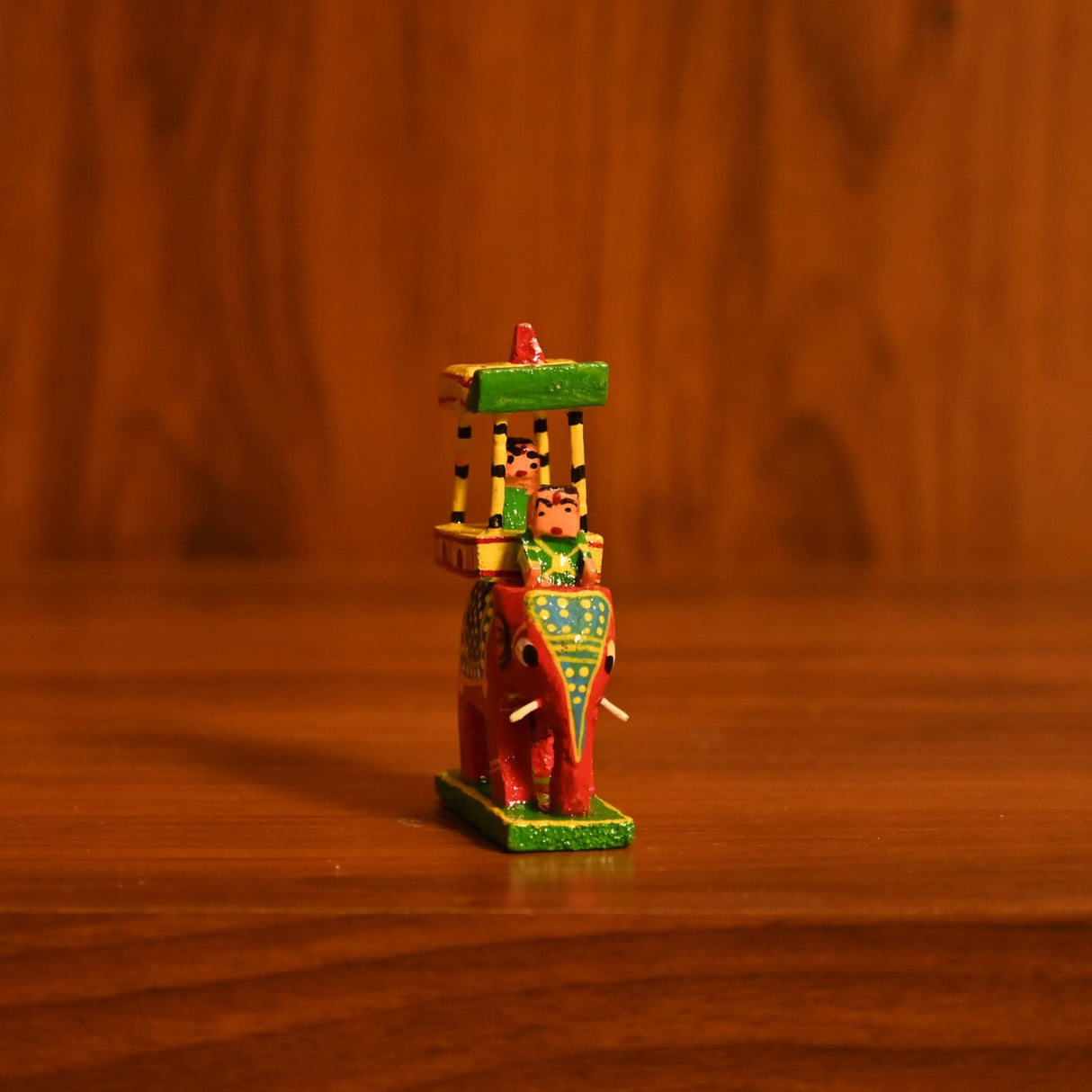 Wooden Kondapalli Maharaja Ambari Elephant Indian Handpainted Golu Decoration Showpiece for Home Living Room Shelf Display Table Decor Gifting Item Golu Dolls - LoveNspire