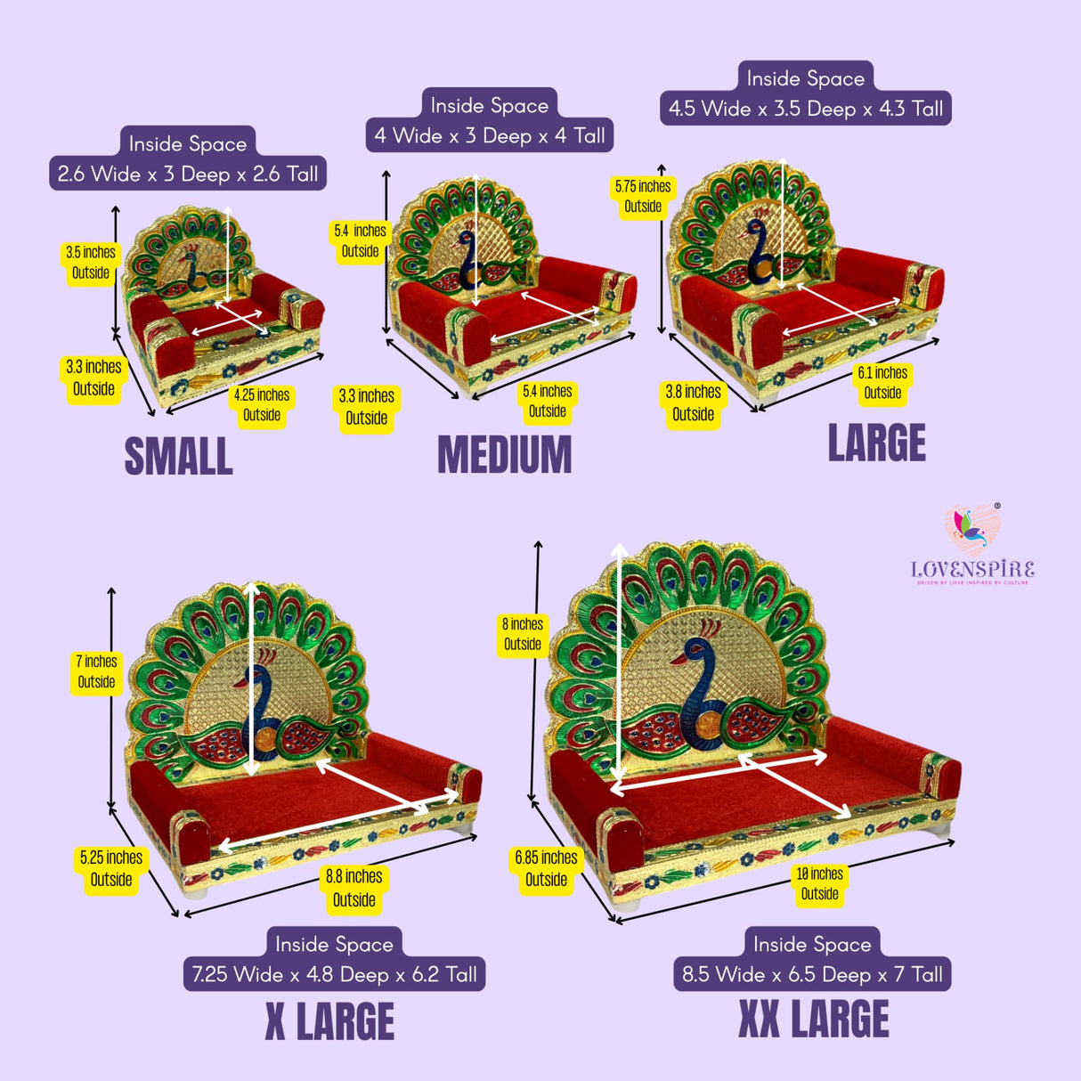 Wooden Laddu Gopal Sinhasan for Pooja Mandir Peacock Design Kanha Ji Singhasan Krishna Singhasan Aasan for All God Janamashtami Favor Meenakari Singhasan Housewarming Gift - LoveNspire