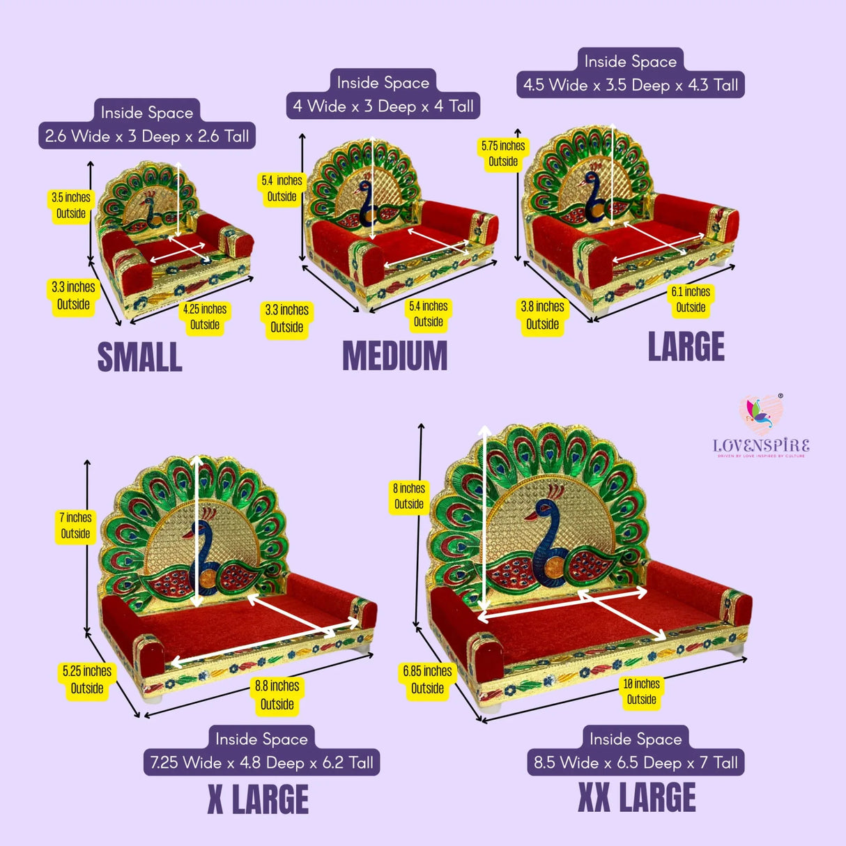 Wooden Laddu Gopal Sinhasan for Pooja Mandir Peacock Design Kanha Ji Singhasan Krishna Singhasan Aasan for All God Janamashtami Favor Meenakari Singhasan Housewarming Gift - LoveNspire