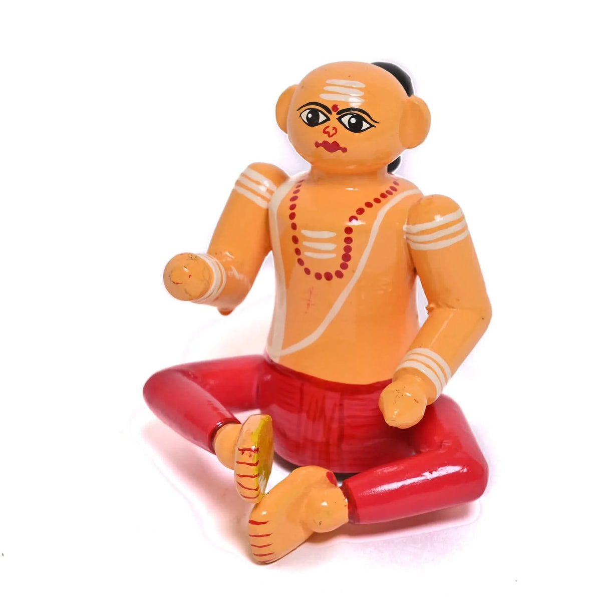 Wooden Brahmin Doll Kondapalli Toys Handpainted Brahman Pandit Ji Indian Showpiece for Home Decoration Shelf Display Table Decor and Gifting Item Navaratri Golu Dolls - LoveNspire