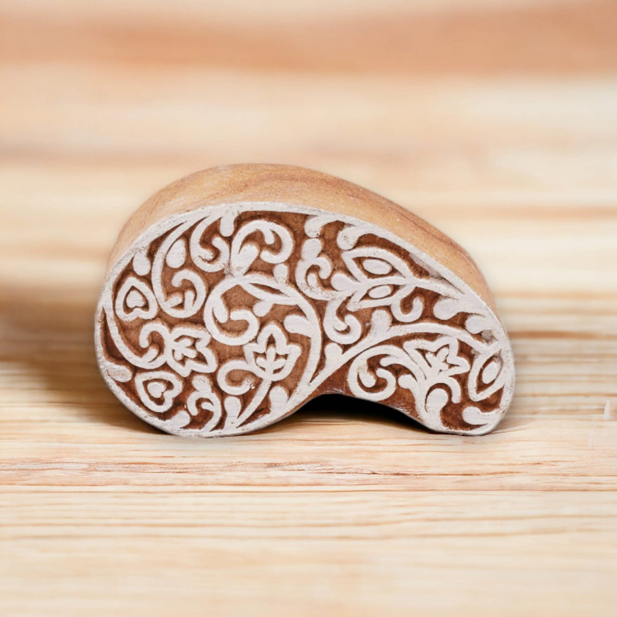 Wooden Printing Stamps Wood Block Stamps for Crafting Handcarved Indian Textile Printing Blocks for Henna Tattoo Saree Border Scrapbooking Clay, Pottery Stamps Mandala Paisley Shapes - LoveNspire