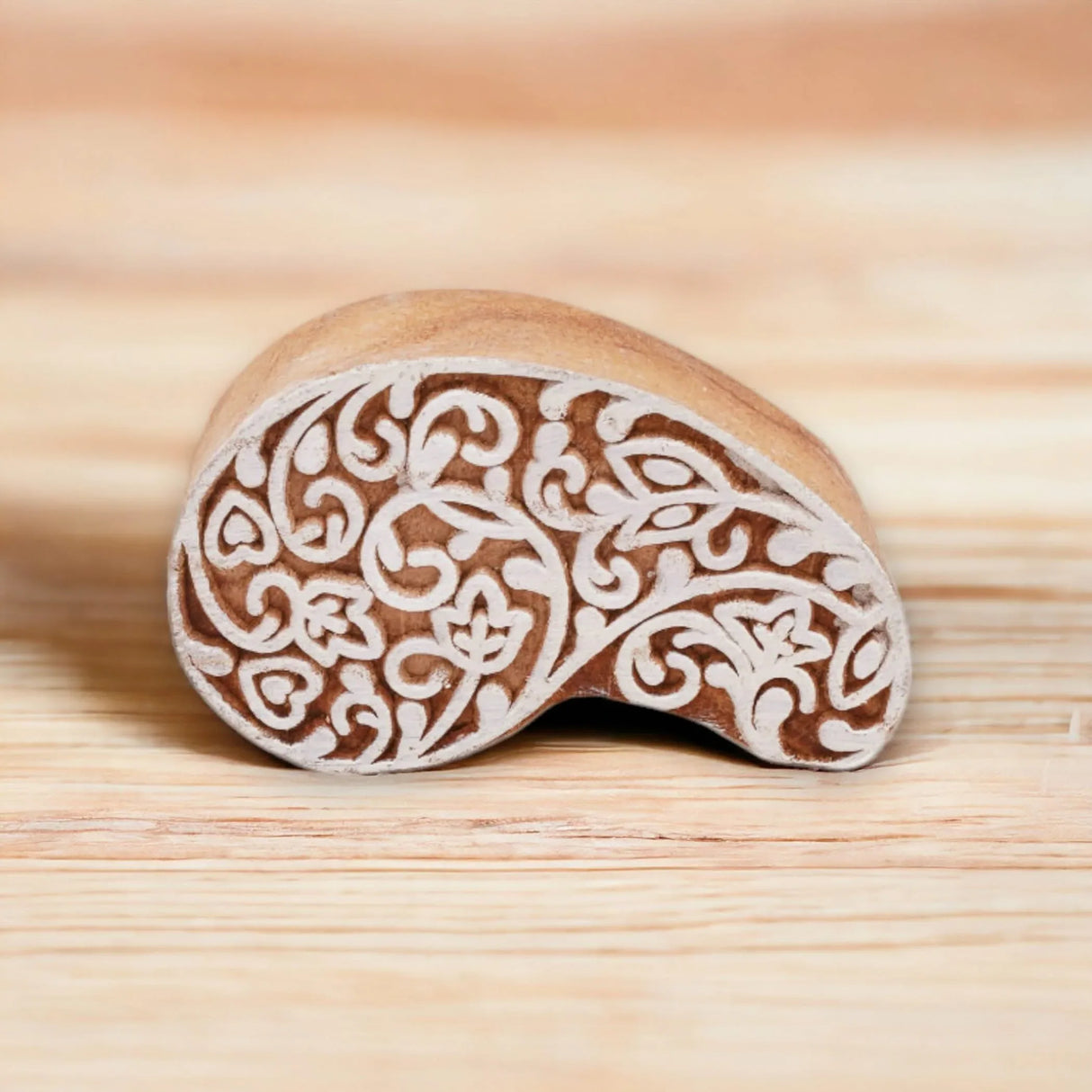 Wooden Printing Stamps Wood Block Stamps for Crafting Handcarved Indian Textile Printing Blocks for Henna Tattoo Saree Border Scrapbooking Clay, Pottery Stamps Mandala Paisley Shapes - LoveNspire