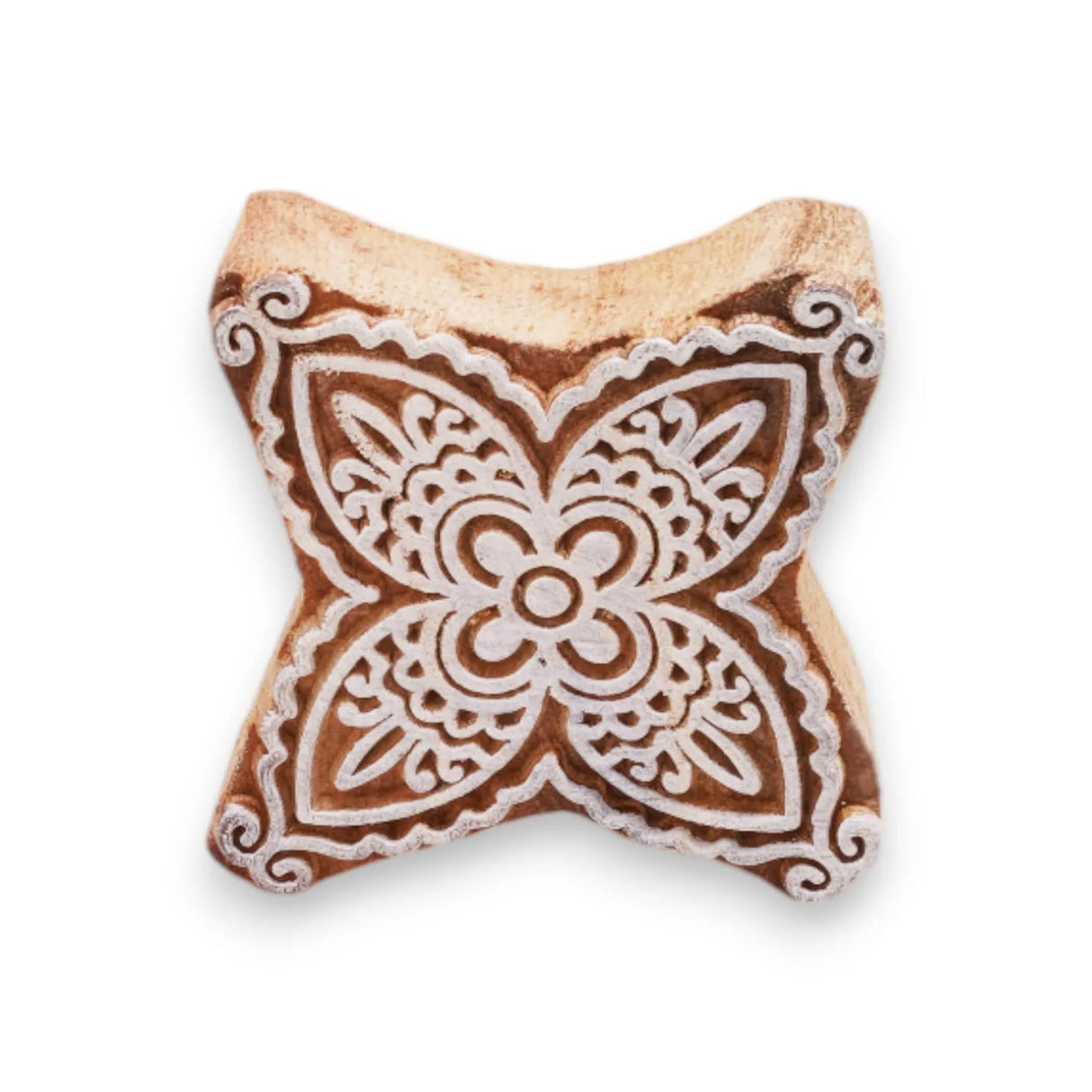 Wooden Printing Stamps Wood Block Stamps for Crafting Handcarved Indian Textile Printing Blocks for Henna Tattoo Saree Border Scrapbooking Clay, Pottery Stamps Mandala Paisley Shapes - LoveNspire