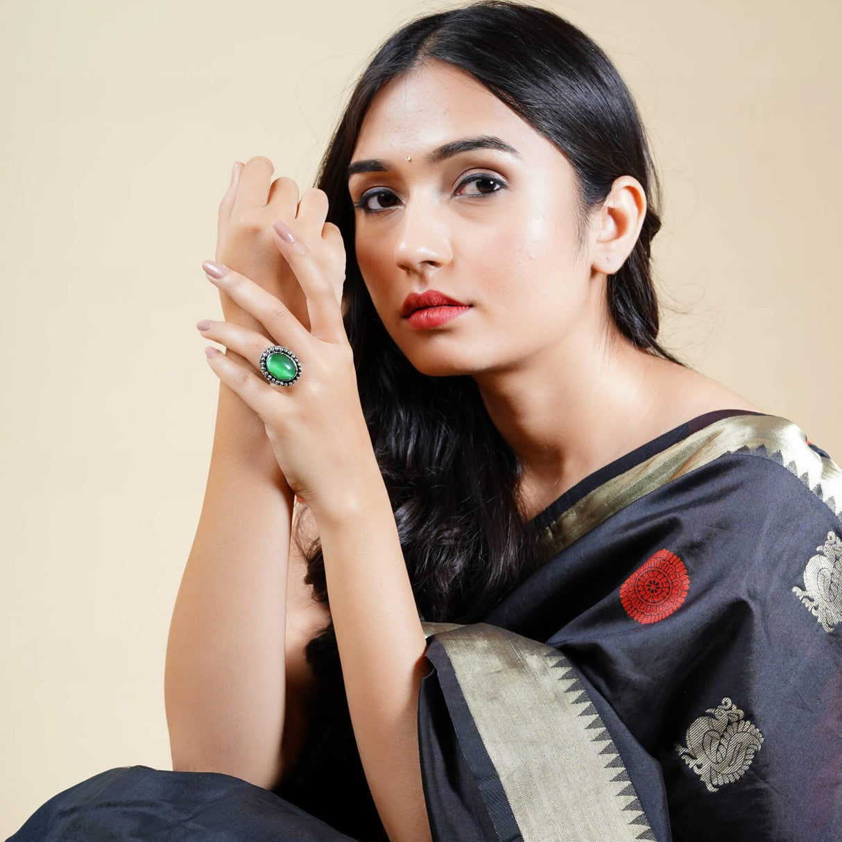 Zodiac Ring with Oxidised Plating Women Rings Open Wrap Finger Rings Adjustable Indian Bollywood Jewelry Antique Vintage Knuckle Boho Jewelry for Women - Gift for Her - LoveNspire