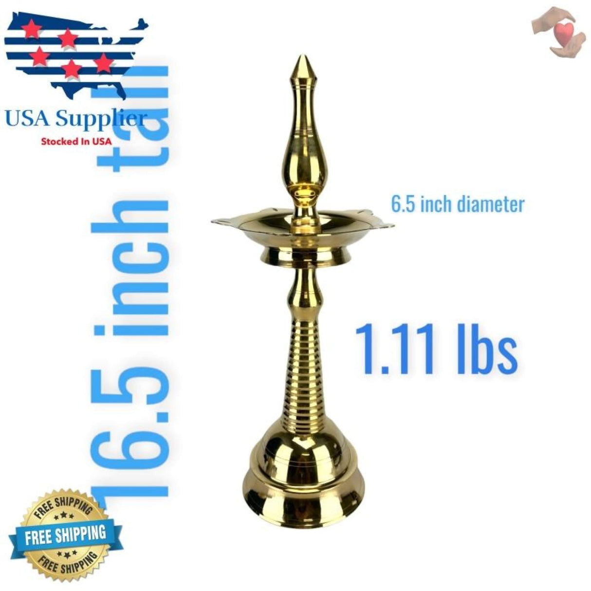 1 Ct Kerala Brass Oil Lamp, Samai Diya, Brass Oil Diya, Diwali Deepak, Brass Oil Diya Lamp, Diwali Deepak, Diya for Home Decor, Kathu Vilakku, Kerela Diya, Pooja Diya - LoveNspire