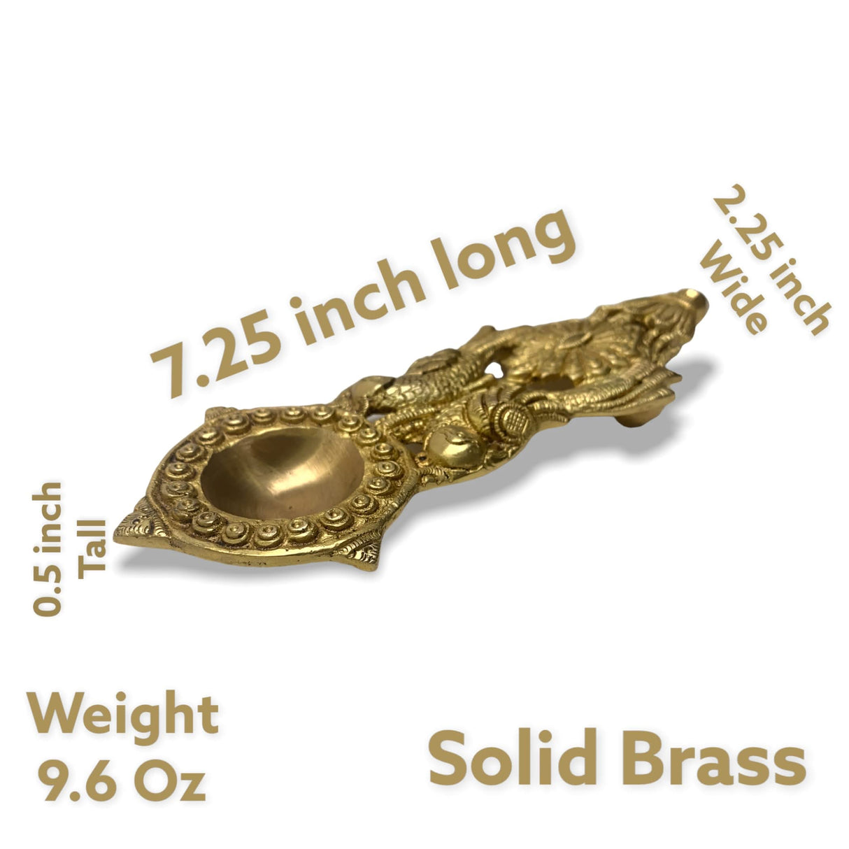 Brass Finish Pooja Aarti Spoon 1 Pc Diya Twin Parrot Design Round Hawan Spoon for Pouring Ghee in Hawan Kund Diwali Gift Ethnic Indian Aarti Spoon Wedding Return Gifts Home Temple Decor - LoveNspire