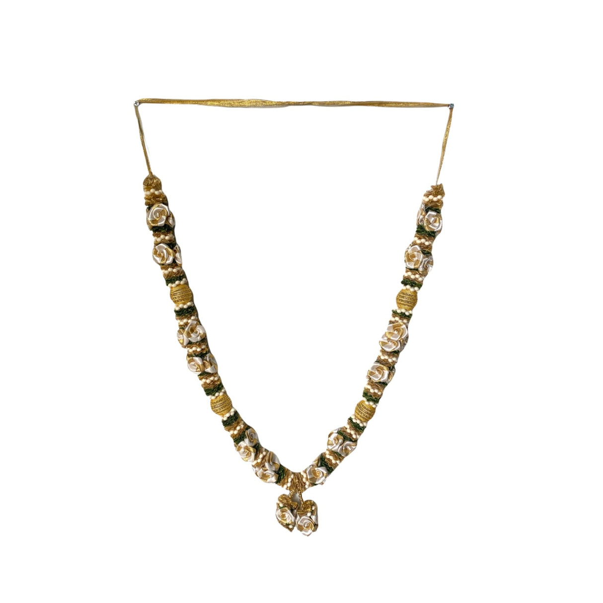 Pack of 2 Varmala Wedding Garland Artificial Golden White Rose Varmala Indian Milini Mala Indian Wedding Haar Bride and Groom Mala Muslim Punjabi Jaimala - LoveNspire