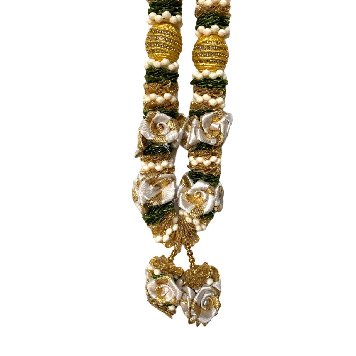 Pack of 2 Varmala Wedding Garland Artificial Golden White Rose Varmala Indian Milini Mala Indian Wedding Haar Bride and Groom Mala Muslim Punjabi Jaimala - LoveNspire