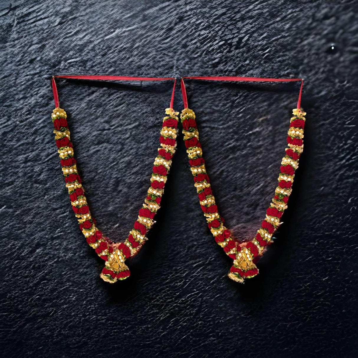 2CT Maroon Varmala for Wedding Artificial Mala for Bride and Groom Indian Milni Mala Wedding Garland Haar 24 Inch Muslim Punjabi Jaimala Nikkah - LoveNspire