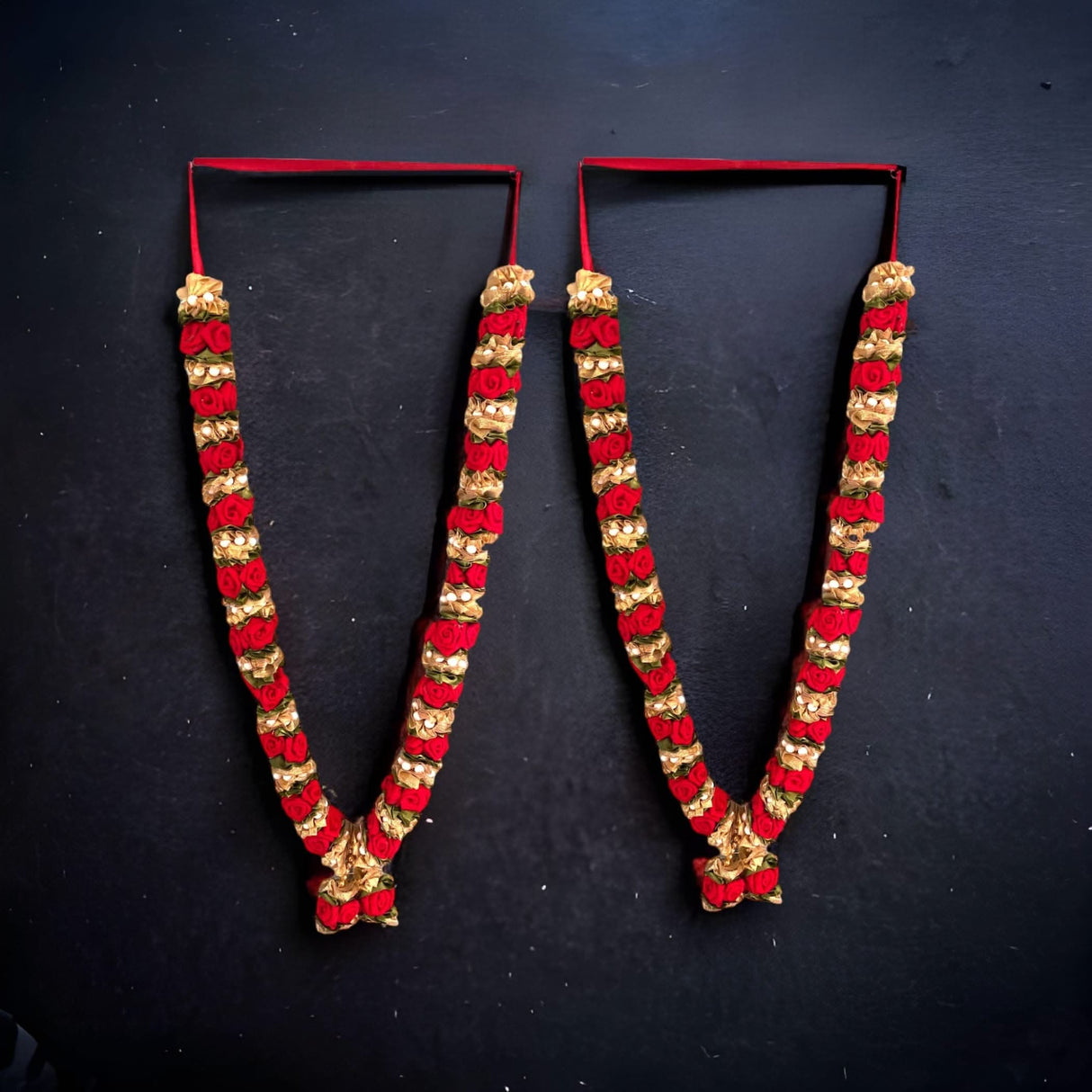 Red Rose Varmala Wedding Garland Velvet Idol / Photo Indian Milini Mala Indian Wedding Haar Bride and Groom Mala Muslim Arab Punjabi Nika Event Jaimala - LoveNspire