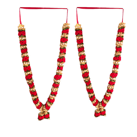 Red Rose Varmala Wedding Garland Velvet Idol / Photo Indian Milini Mala Indian Wedding Haar Bride and Groom Mala Muslim Arab Punjabi Nika Event Jaimala - LoveNspire