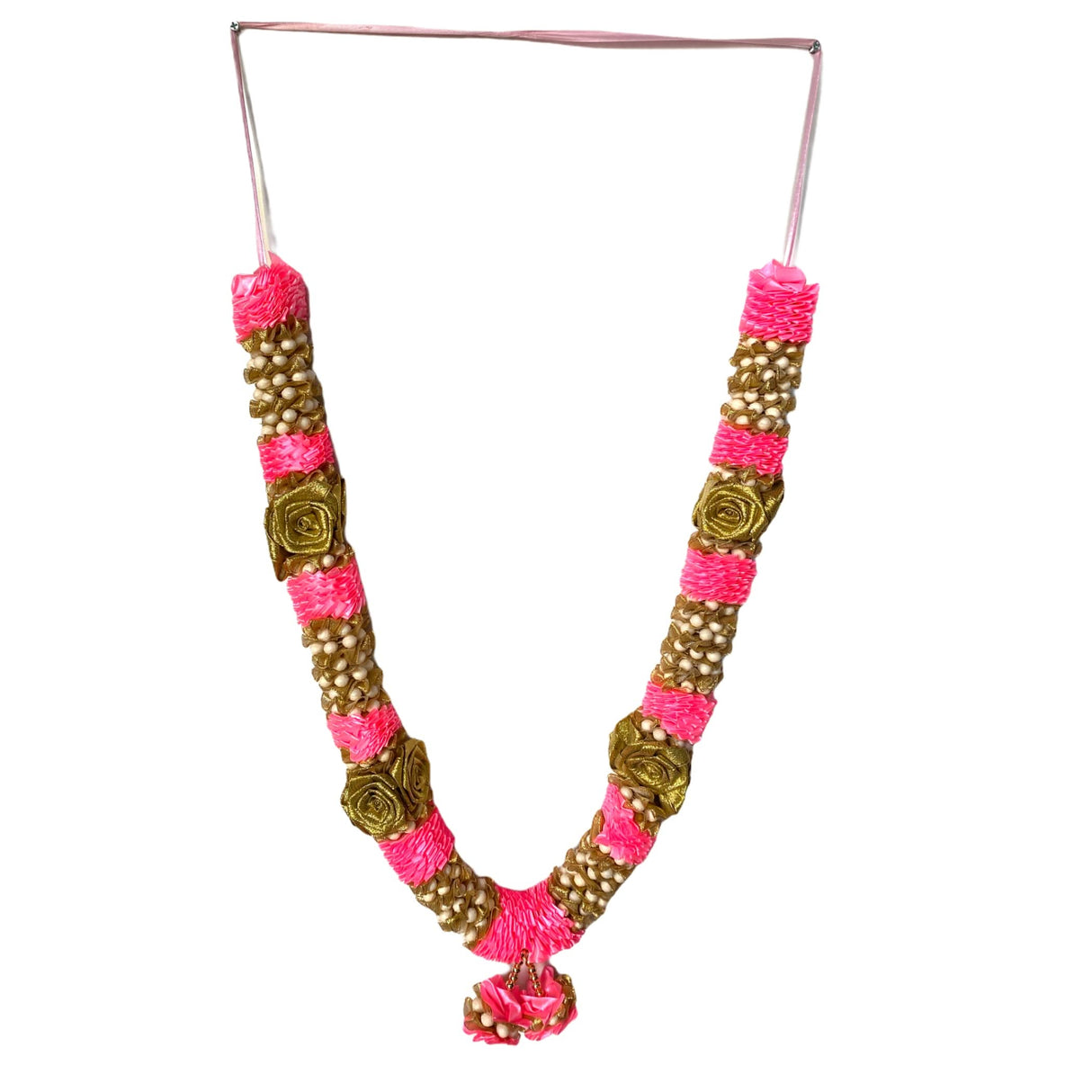 Pack of 2 Varmala Wedding Garland Pink Gold Rose Varmala Indian Milini Mala Indian Wedding Haar Bride and Groom Mala Muslim Arab Punjabi Nika Event Jaimala - LoveNspire