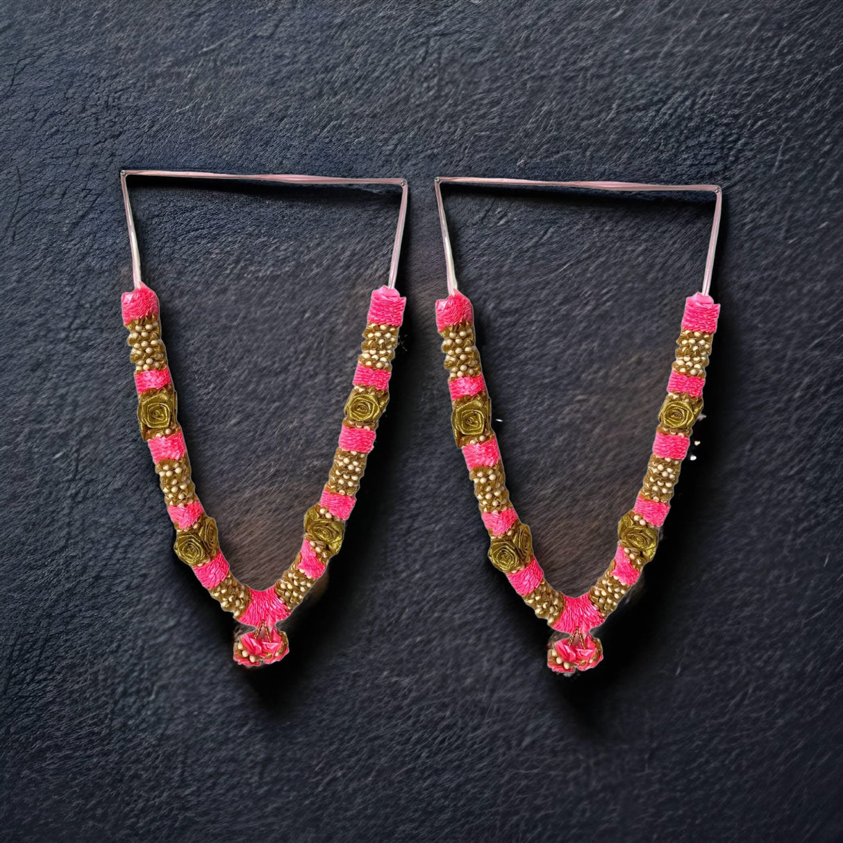 Pack of 2 Varmala Wedding Garland Pink Gold Rose Varmala Indian Milini Mala Indian Wedding Haar Bride and Groom Mala Muslim Arab Punjabi Nika Event Jaimala - LoveNspire