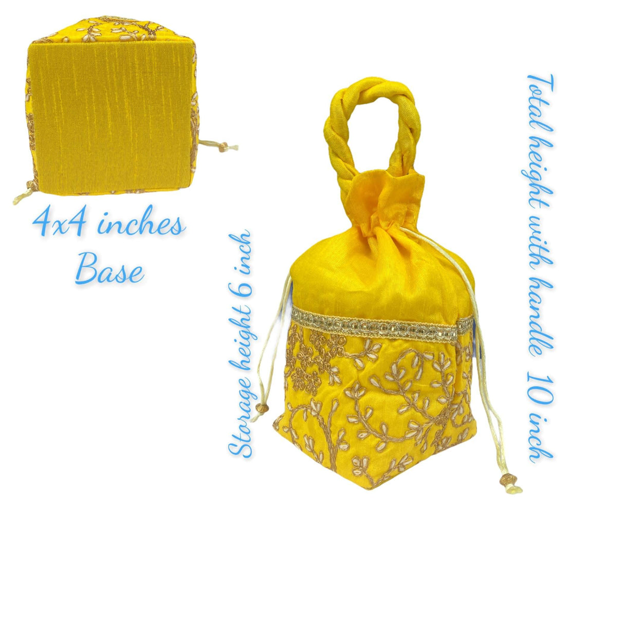 Designer Potli Bags for Women and Girls Indian Zari Ethnic Handcrafted Hand Bags Ethnic Pouch Handle Purse Pooja Favors Housewarming Return Gift Eid Gifts (pack of 3) - LoveNspire