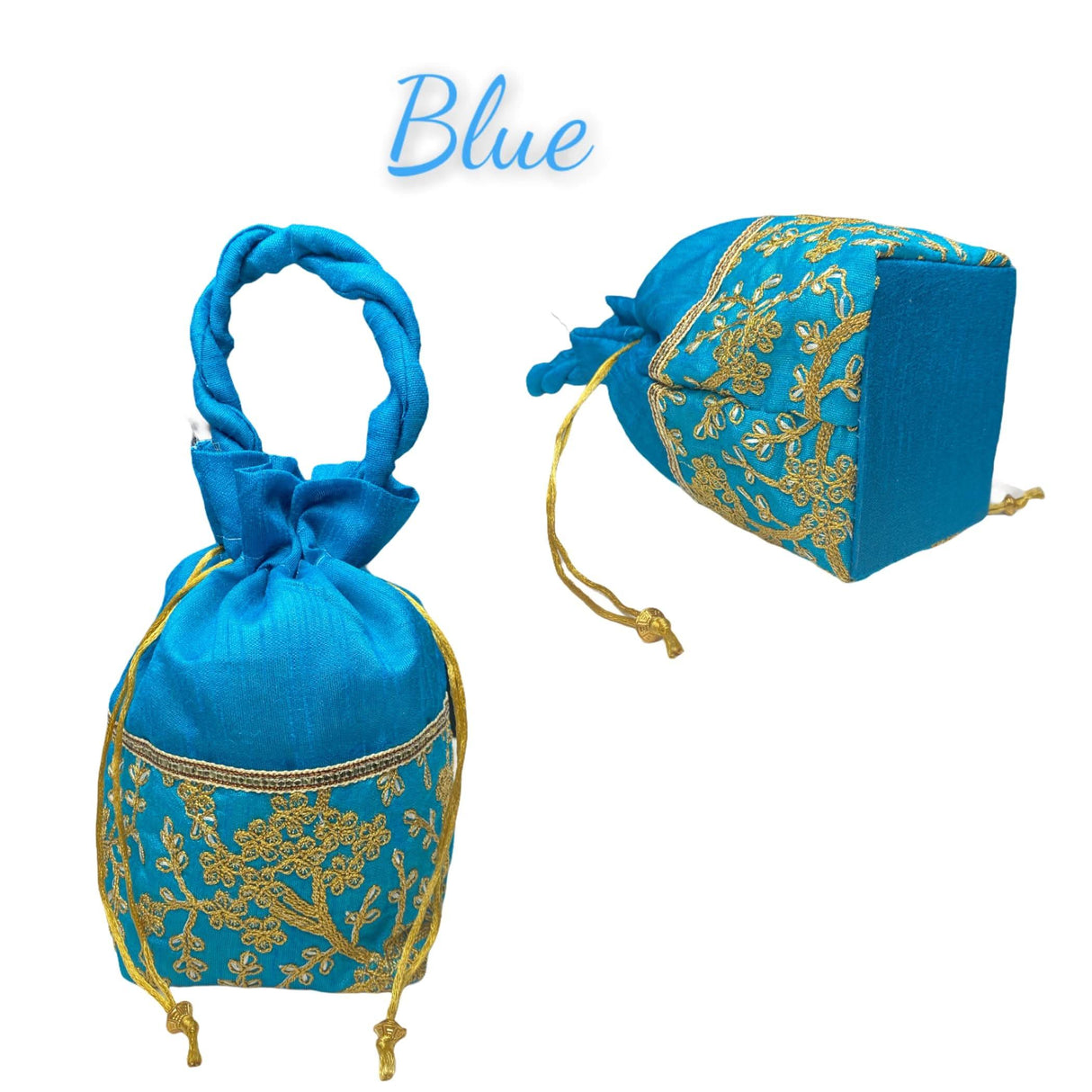 Designer Potli Bags for Women and Girls Indian Zari Ethnic Handcrafted Hand Bags Ethnic Pouch Handle Purse Pooja Favors Housewarming Return Gift Eid Gifts (pack of 3) - LoveNspire