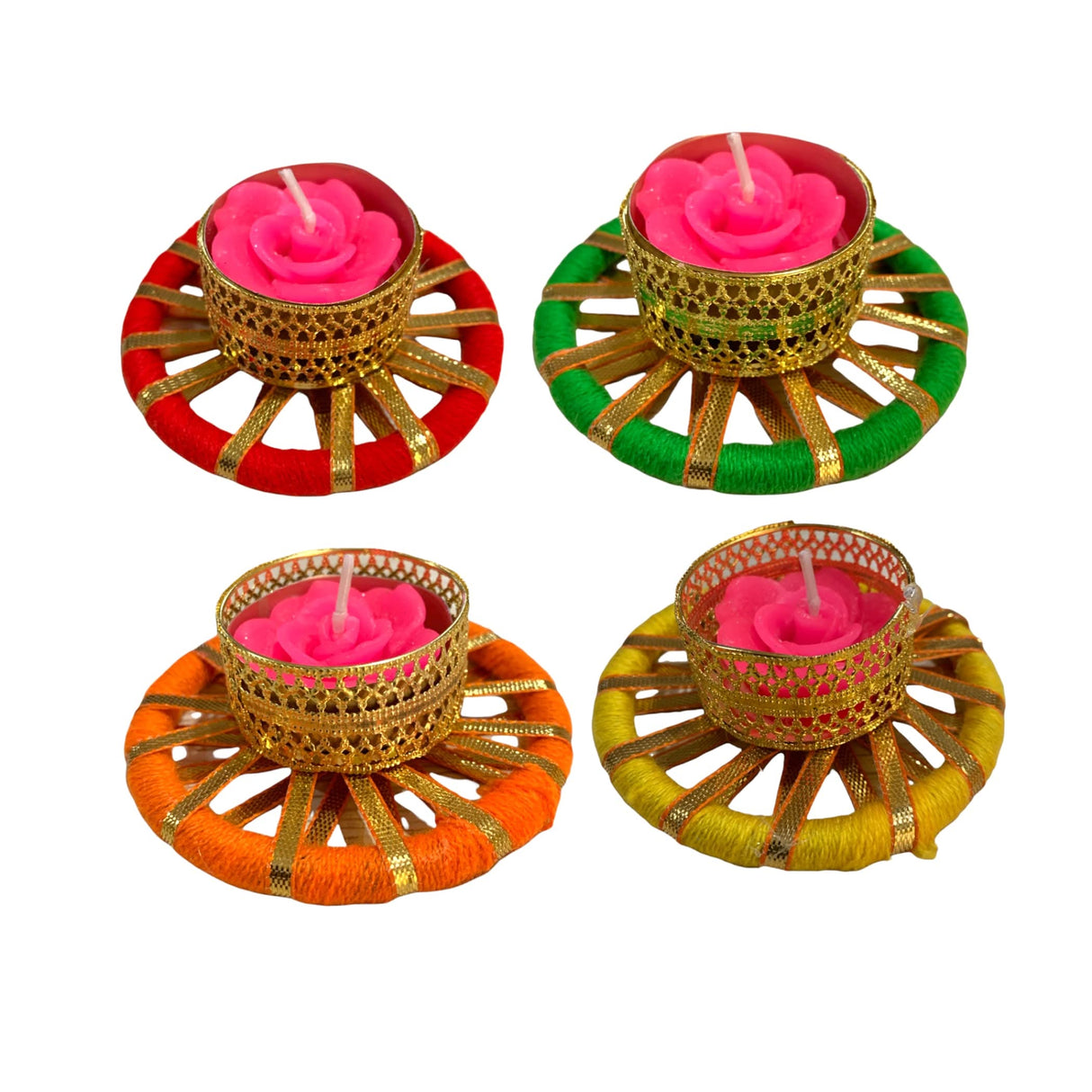 Tealight Candle Holder – Festival of Light Rajasthani T-light Stand for Diwali, Christmas, Hanukkah, Thanksgiving & Home Decor – Rose Candle Holder for Centerpiece & Dining Table - LoveNspire