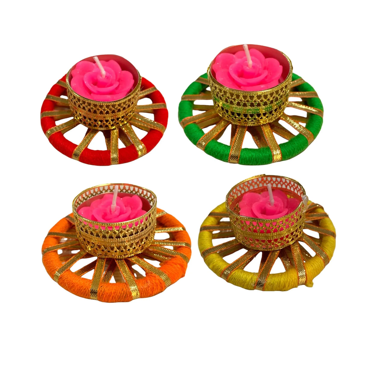 Tealight Candle Holder – Festival of Light Rajasthani T-light Stand for Diwali, Christmas, Hanukkah, Thanksgiving & Home Decor – Rose Candle Holder for Centerpiece & Dining Table - LoveNspire