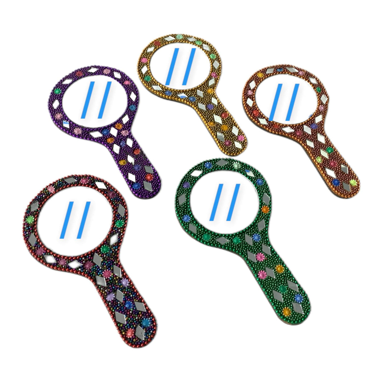 5 Ct Handmade Face Mirror, Mini Travel Handheld Mirror, Return Gift, Indian Wedding Gift, Indian Decorative Items for the Home, Haldi Kumkum - LoveNspire