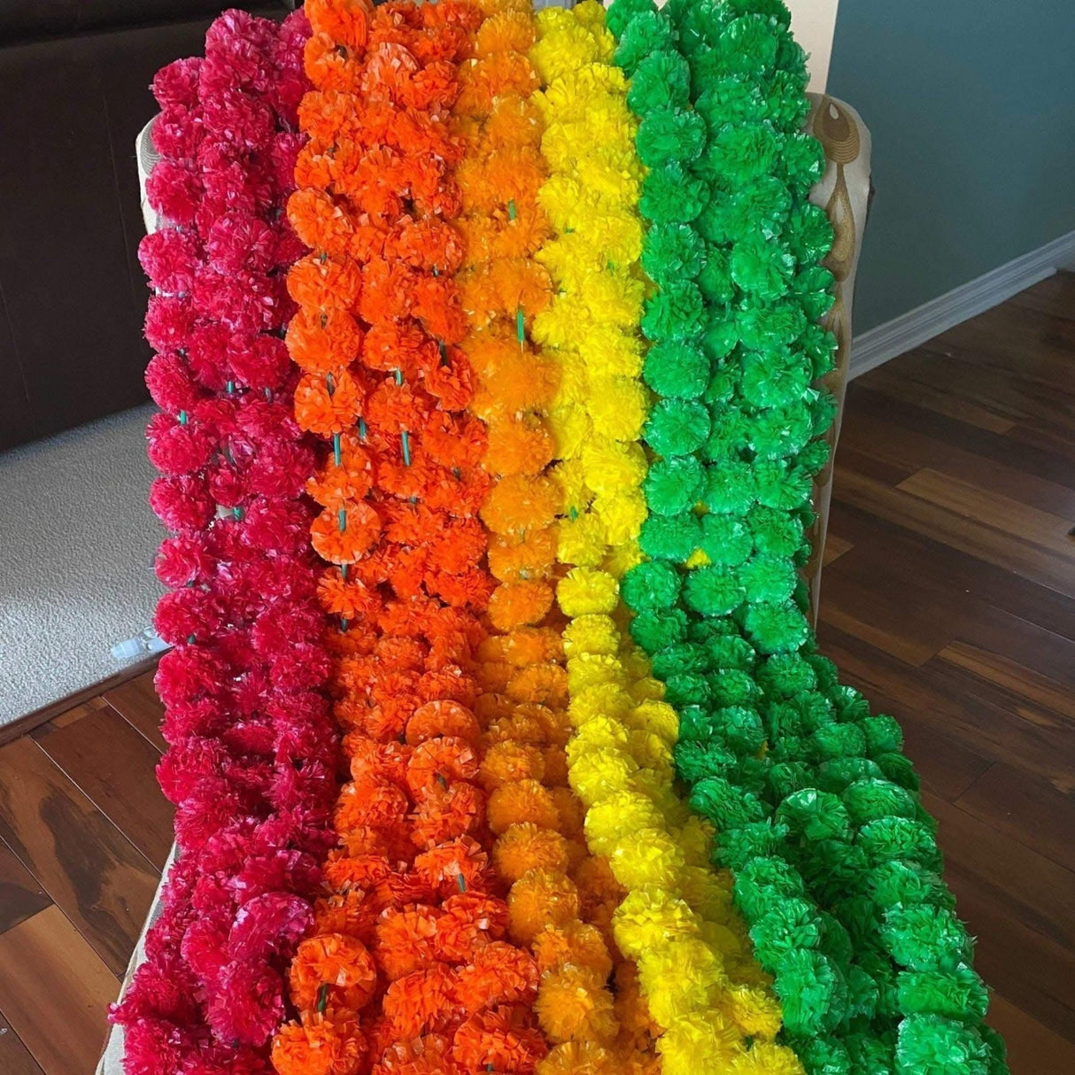 5ct Artificial Marigold Strings, Ugadi Decoration, Indian Decor - LoveNspire