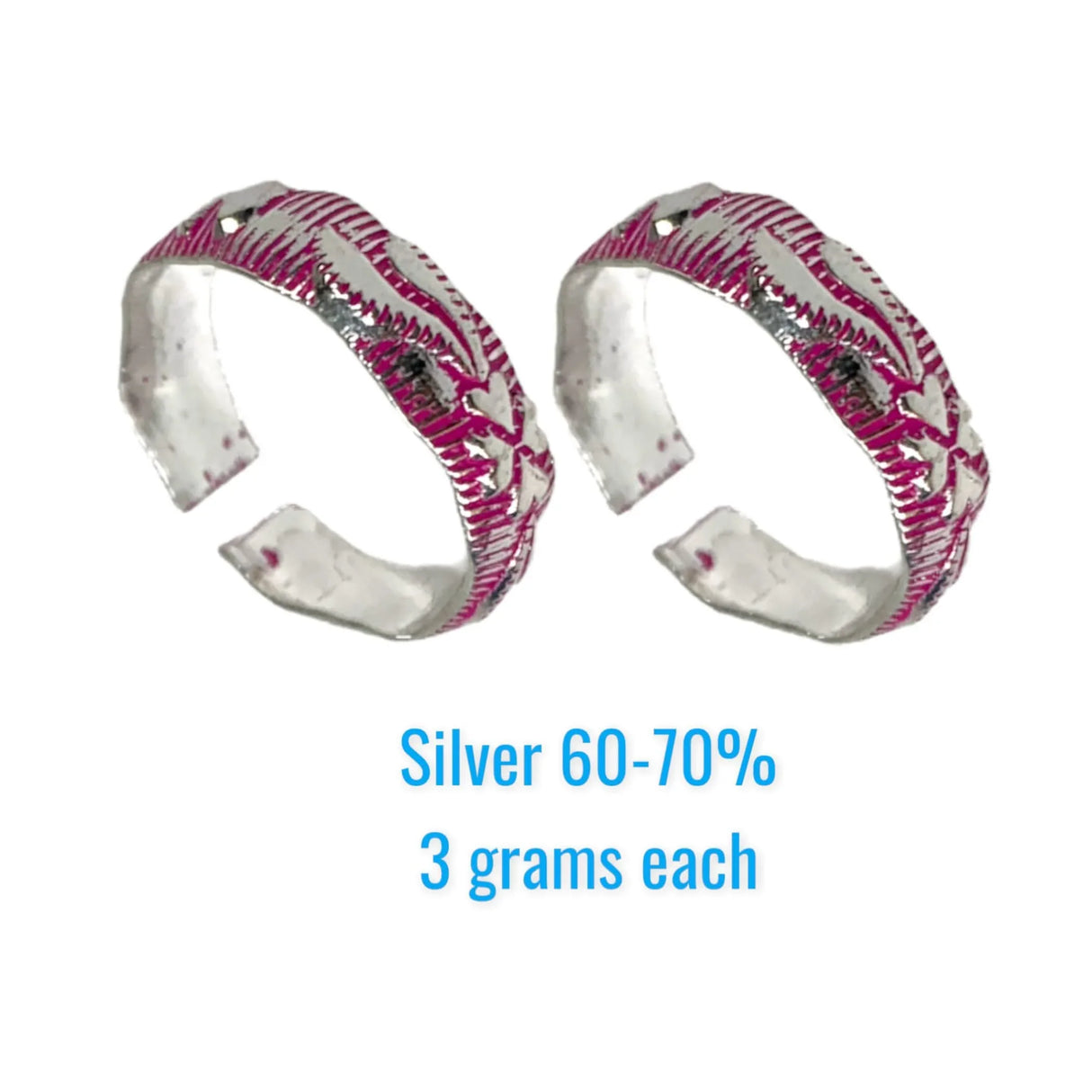 Adjustable Silver Toe Rings Pair Pinky Band Tribal Toe Rings Indian Bichiya Real Silver Feet Accessories Summer Beach Jewelry Comfort Fit Toe Rings for Women - LoveNspire