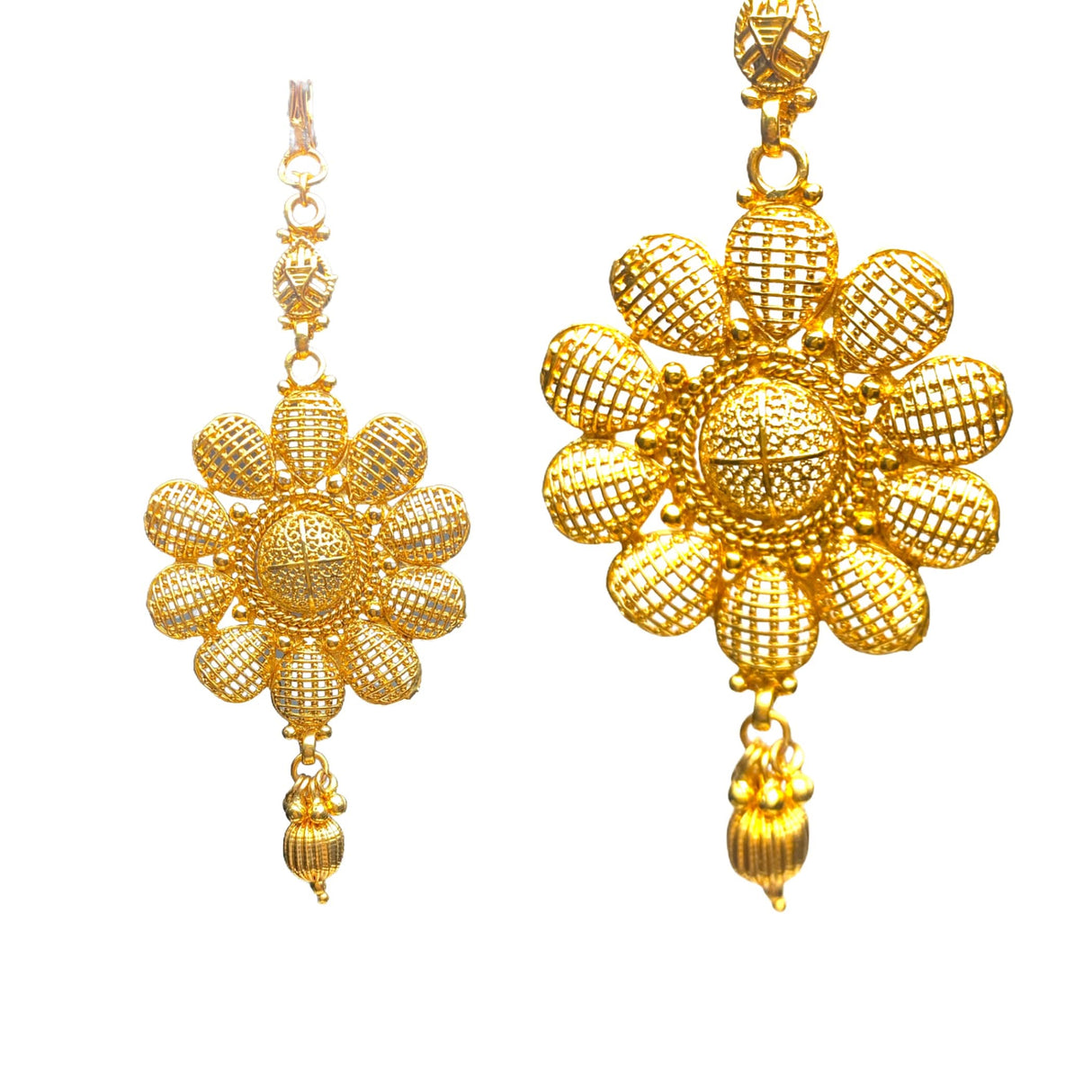 Antique Plain Maang Tikka with Gold Plating Flower Design Maang Tikka Indian Traditional Forehead Jewelry Pakistani Punjabi Wedding Favor Designer Head Accessory Gift for Her - LoveNspire