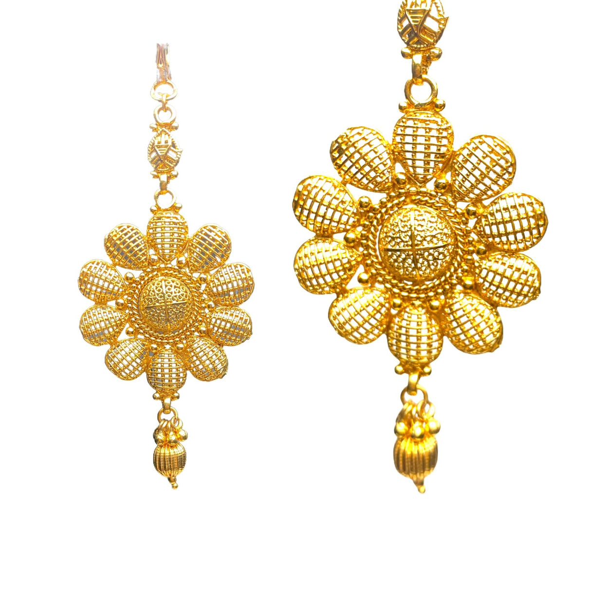 Antique Plain Maang Tikka with Gold Plating Flower Design Maang Tikka Indian Traditional Forehead Jewelry Pakistani Punjabi Wedding Favor Designer Head Accessory Gift for Her - LoveNspire