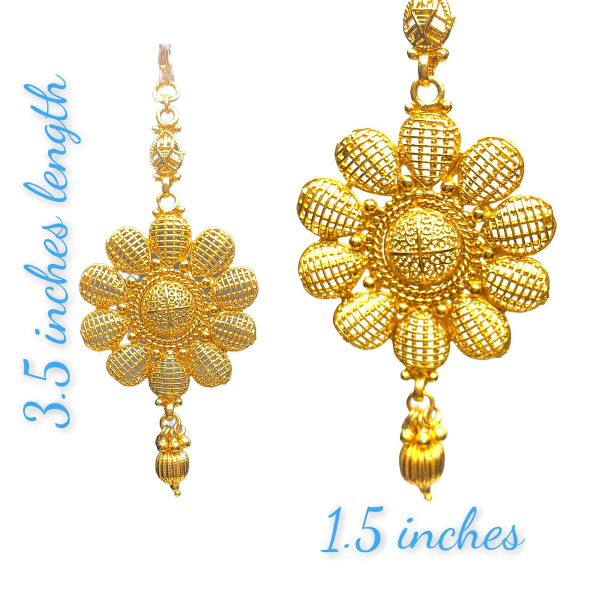 Antique Plain Maang Tikka with Gold Plating Flower Design Maang Tikka Indian Traditional Forehead Jewelry Pakistani Punjabi Wedding Favor Designer Head Accessory Gift for Her - LoveNspire