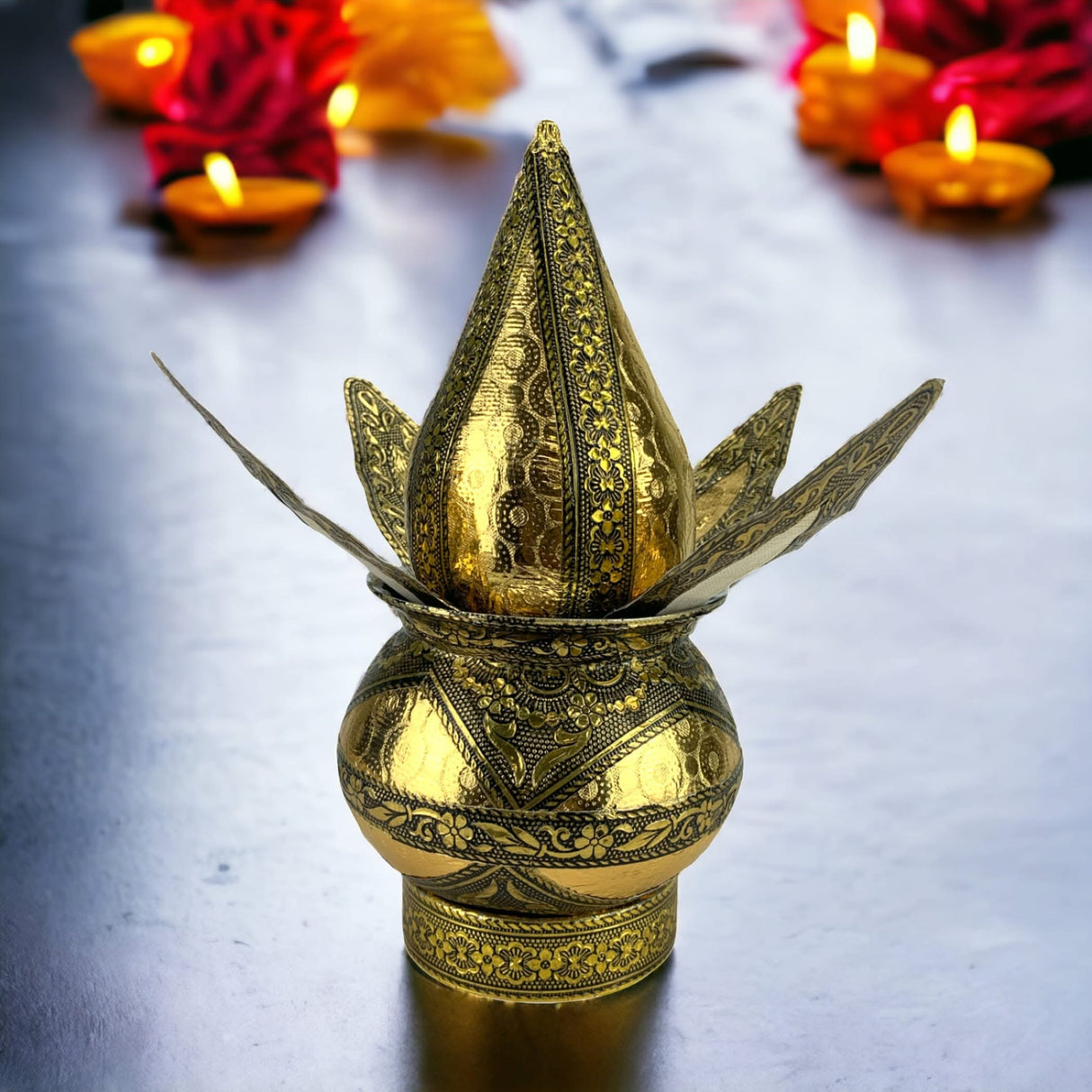 Artificial Mangal Kalash, Nariyal, Mangal Nariyal Kalash Set, Wedding Decor, Puja Kalash, Temple Kalash, Decorative Lota, Pooja Decor - LoveNspire