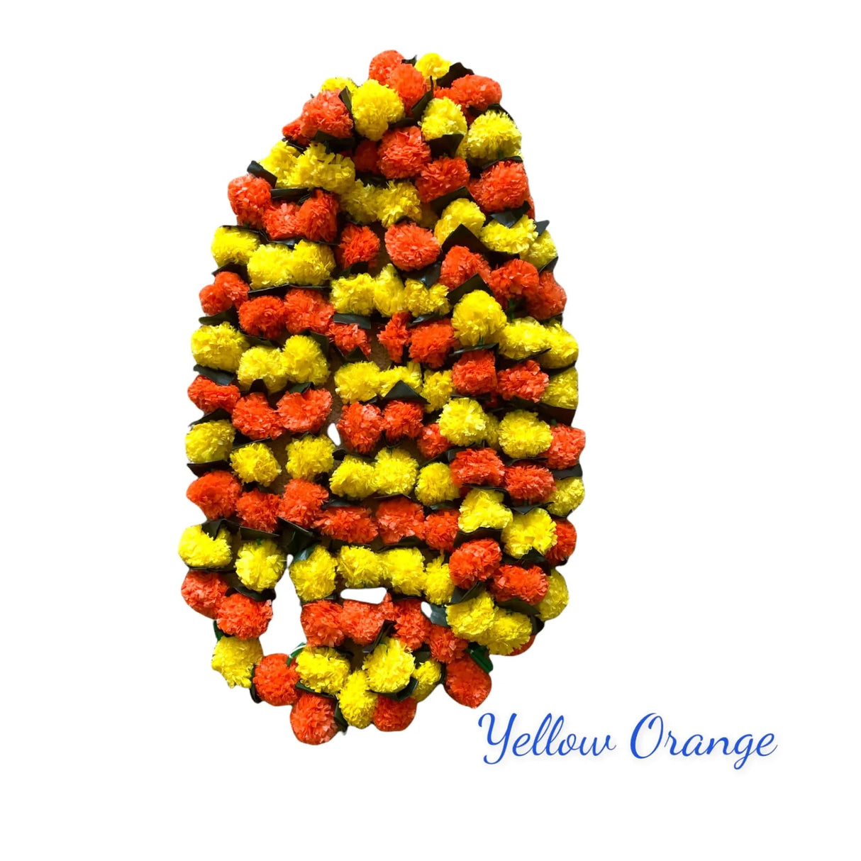 Artificial Marigold Mango Leaf Strings, Diwali Decoration, Day of the Dead, Halloween, Marygold Flower Garland, Pooja Backdrop, Indian Wedding - LoveNspire
