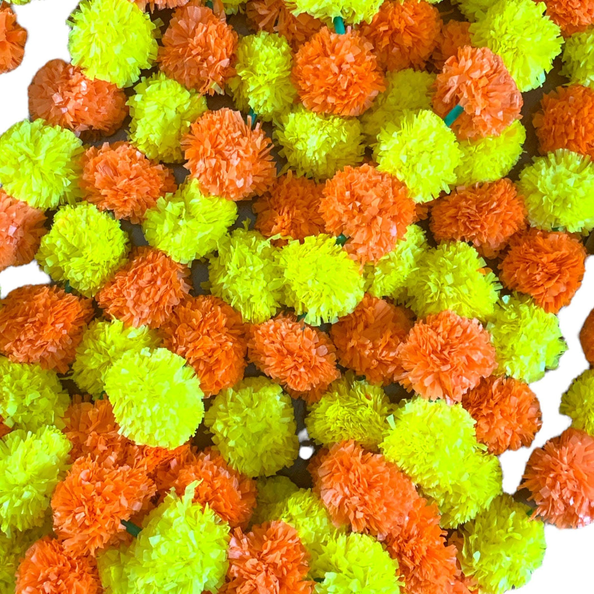 Artificial Yellow Orange Marigold Strings, Diwali Decoration, Day of the Dead Decor Garland, Pooja Backdrop, Mexican Flowers, Indian Wedding - LoveNspire