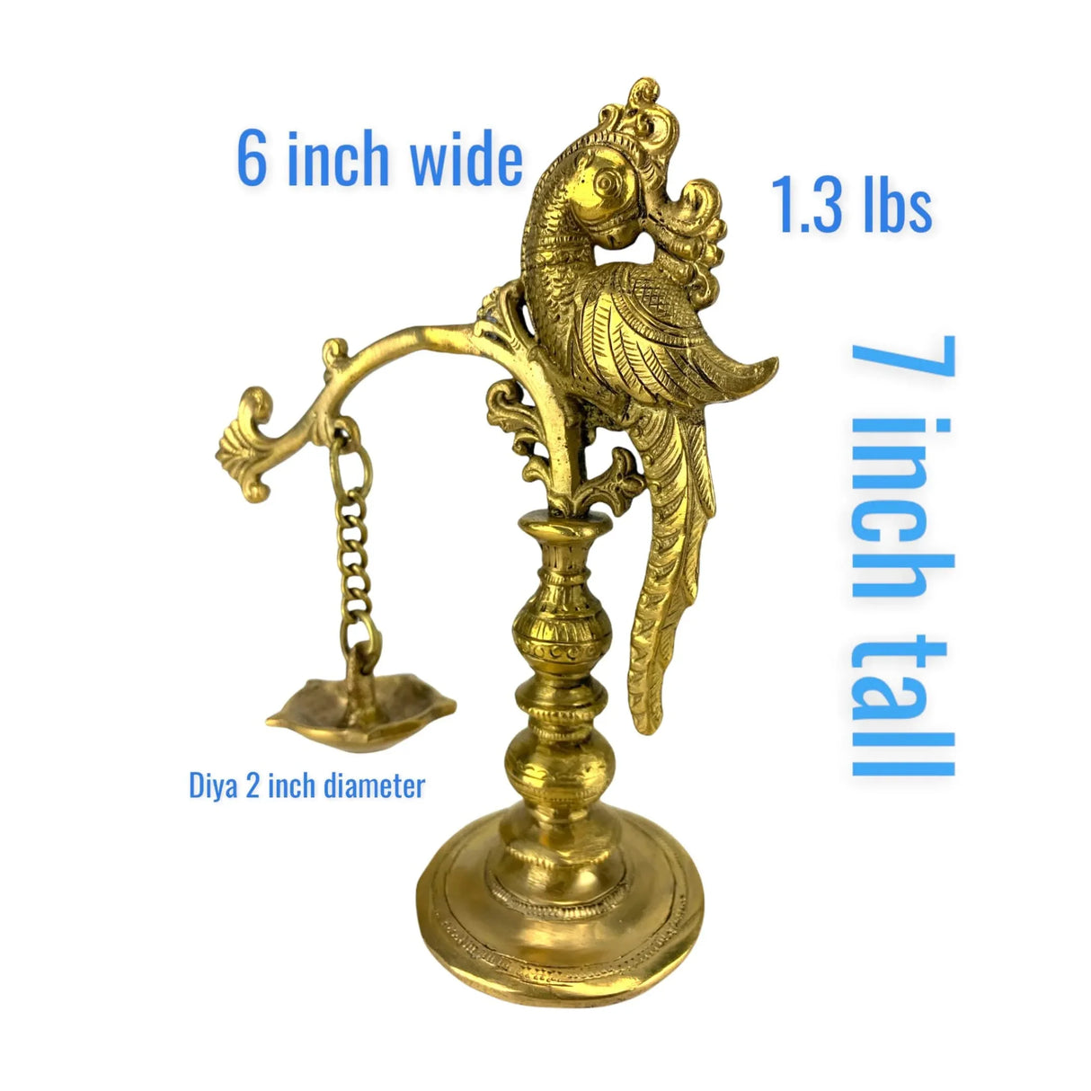 Brass Annam Oil Lamp Diya Peacock Samai Deepak Lamp Kerala Traditional Kutthu Vilakku Panchmahal Deepam for Home Temple Mandir Office Diwali Decoration - Deepawali Housewarming Return Gift - LoveNspire