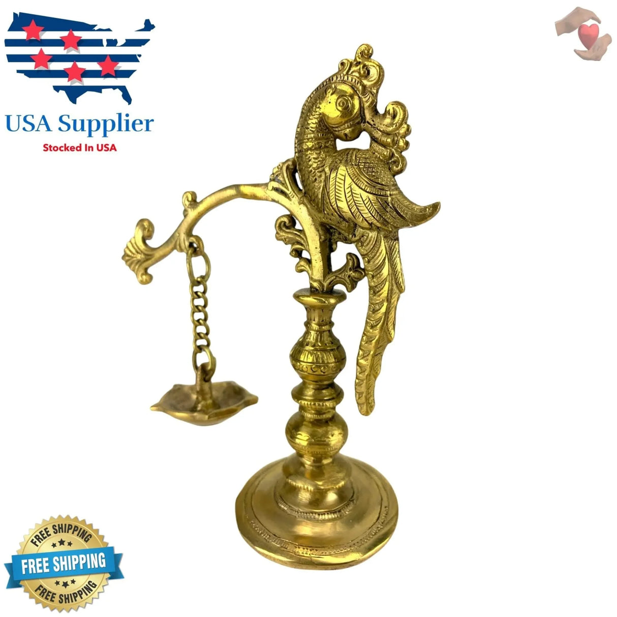 Brass Annam Oil Lamp Diya Peacock Samai Deepak Lamp Kerala Traditional Kutthu Vilakku Panchmahal Deepam for Home Temple Mandir Office Diwali Decoration - Deepawali Housewarming Return Gift - LoveNspire