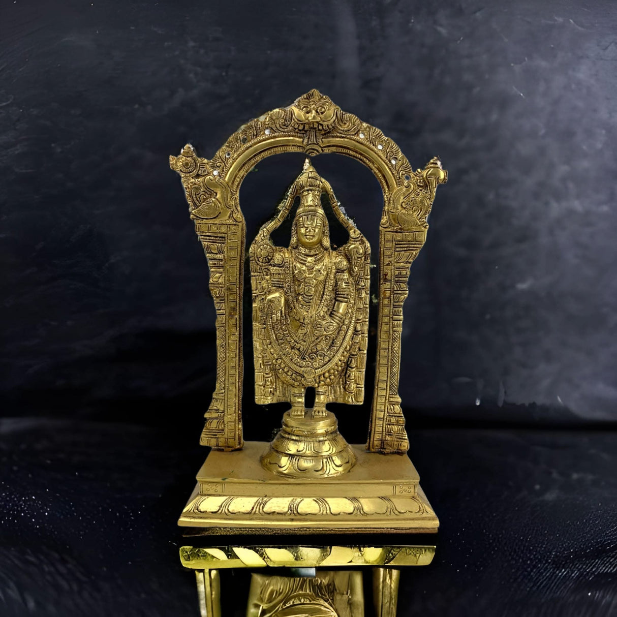 Brass Balaji and Venkateswara Idol Statue Gold Finished Tirupati Balaji Statues Incarnation of Lord Vishnu Sculpture Pooja Gift Living Room Mandir Decorative Showpiece - LoveNspire