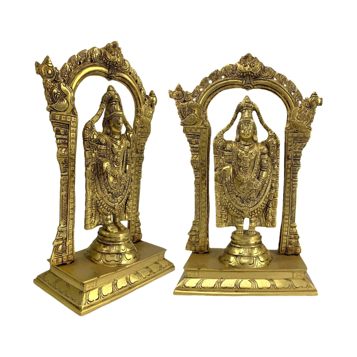 Brass Balaji and Venkateswara Idol Statue Gold Finished Tirupati Balaji Statues Incarnation of Lord Vishnu Sculpture Pooja Gift Living Room Mandir Decorative Showpiece - LoveNspire