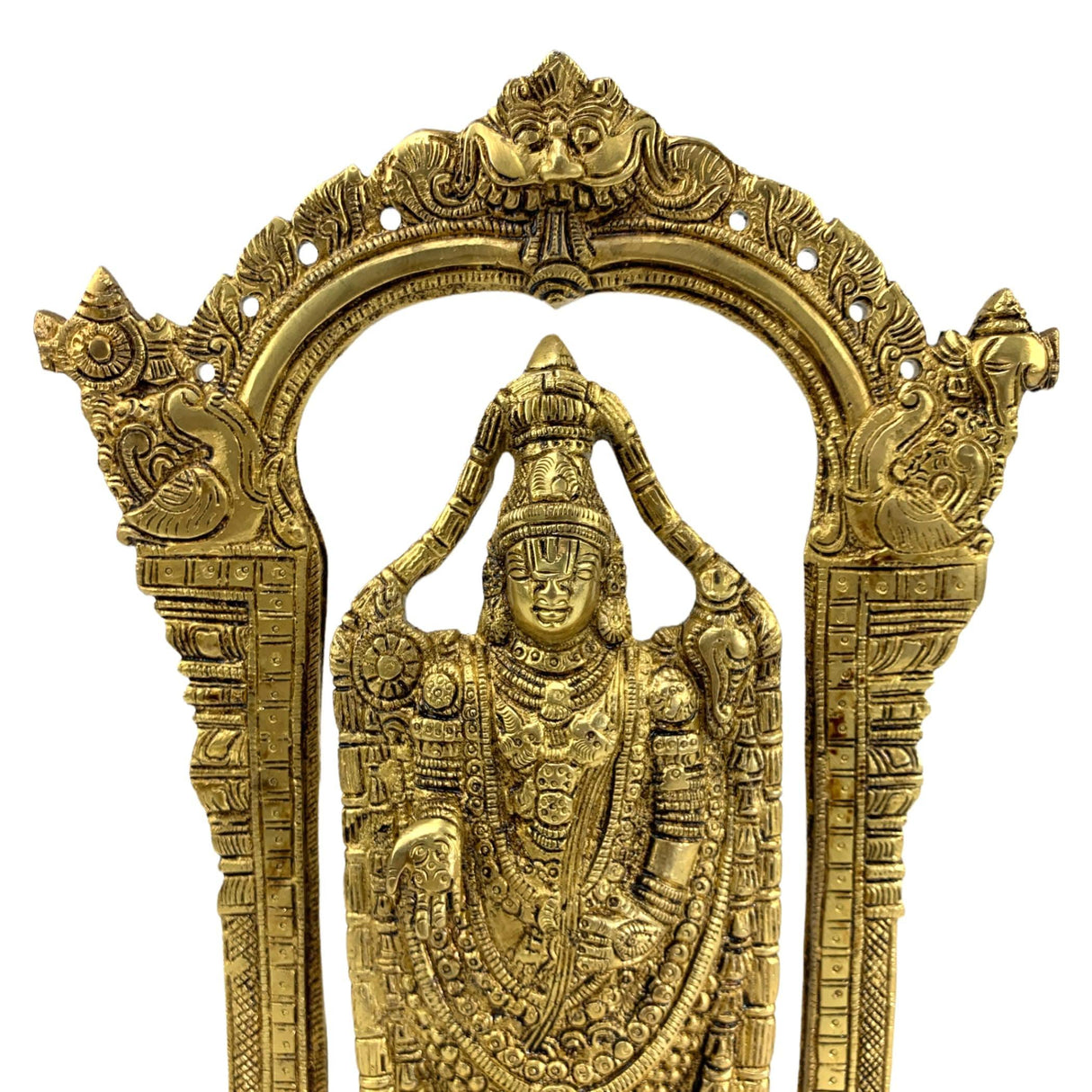 Brass Balaji and Venkateswara Idol Statue Gold Finished Tirupati Balaji Statues Incarnation of Lord Vishnu Sculpture Pooja Gift Living Room Mandir Decorative Showpiece - LoveNspire