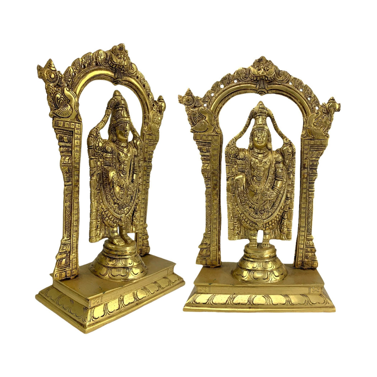 Brass Balaji and Venkateswara Idol Statue Gold Finished Tirupati Balaji Statues Incarnation of Lord Vishnu Sculpture Pooja Gift Living Room Mandir Decorative Showpiece - LoveNspire