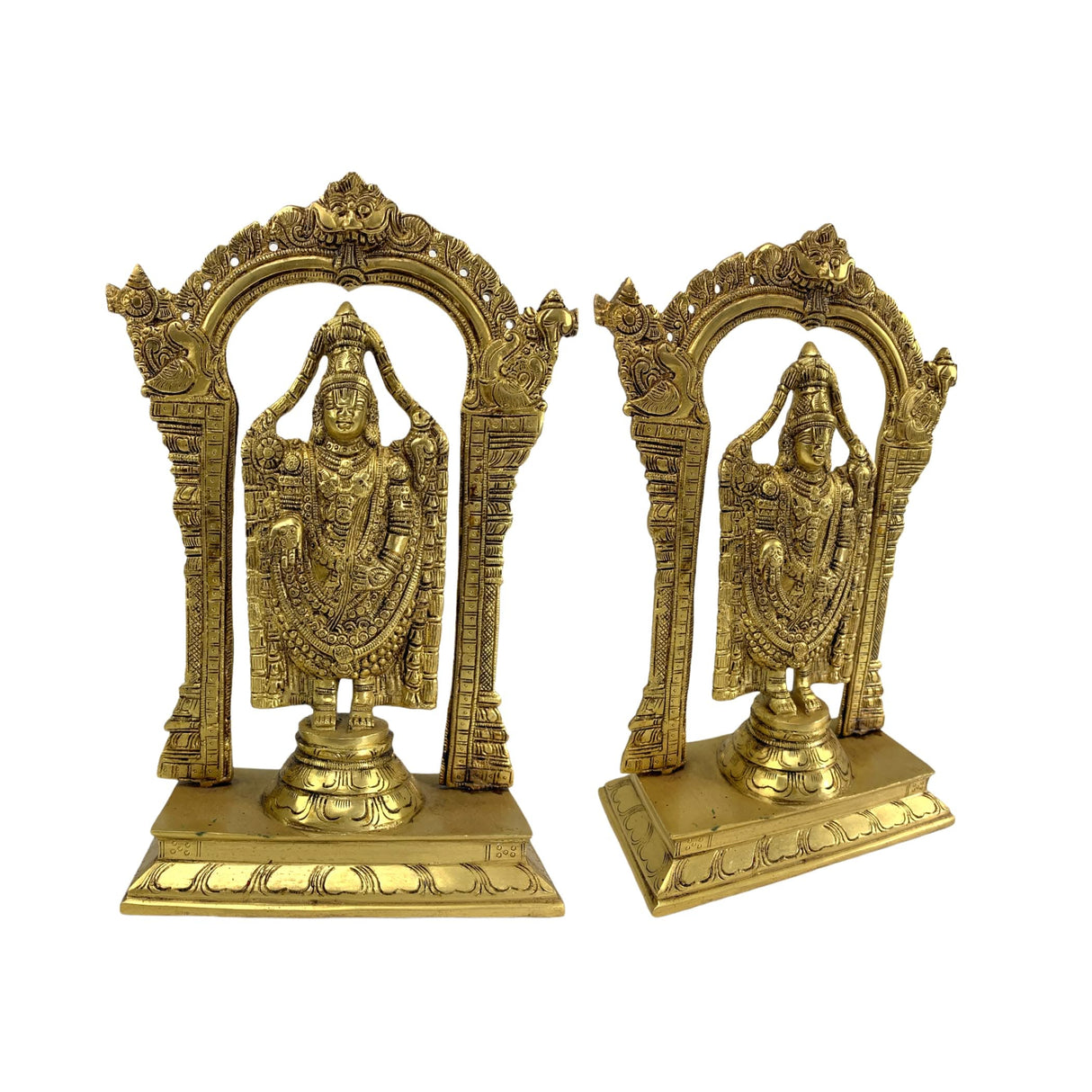 Brass Balaji and Venkateswara Idol Statue Gold Finished Tirupati Balaji Statues Incarnation of Lord Vishnu Sculpture Pooja Gift Living Room Mandir Decorative Showpiece - LoveNspire