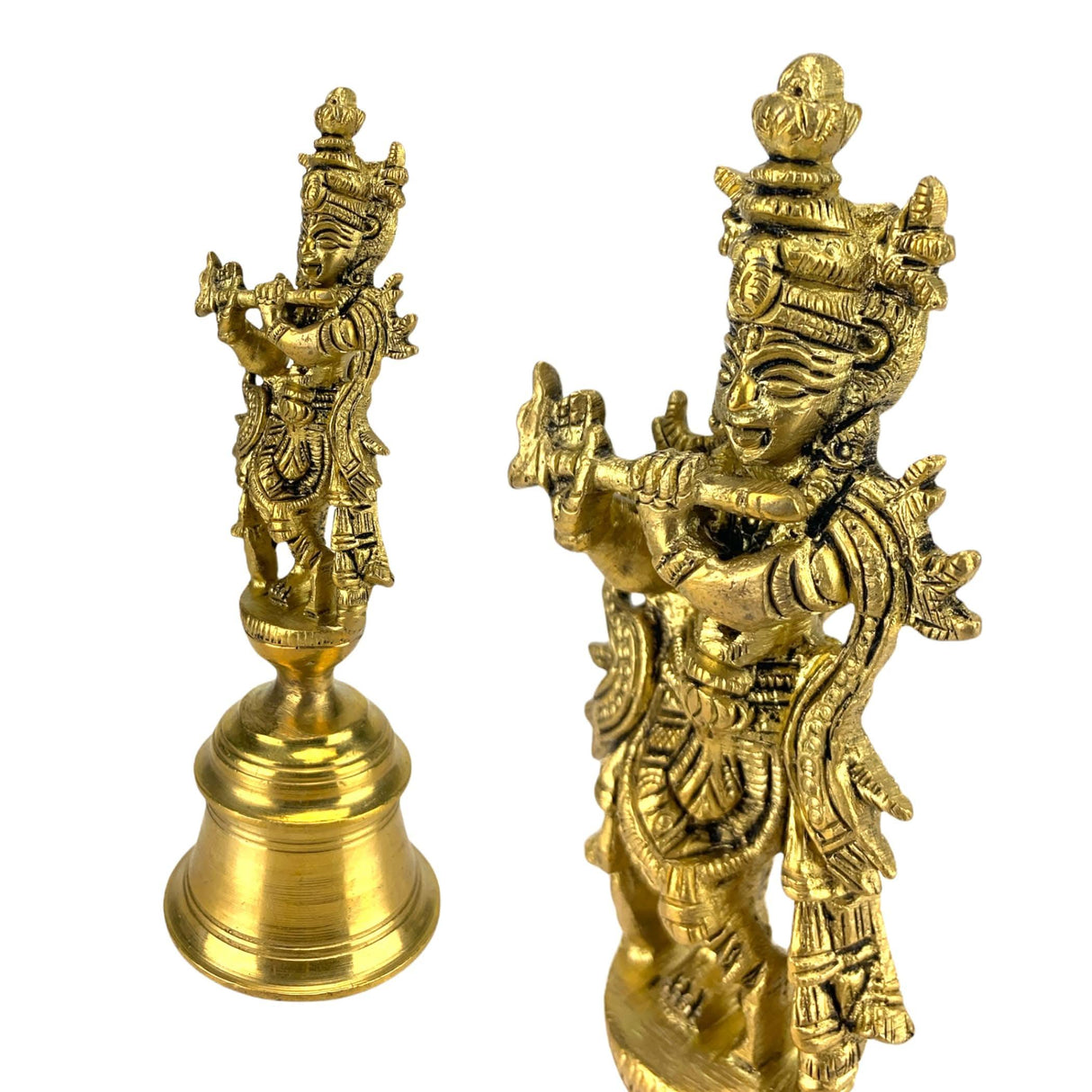 Brass Krishna Bell, Indian Pooja, Gopal Brass Bell, Puja Ghanti, Pooja Ghanti, Hindu Temple Bell, Indian Decor, Jingle, Diwali Puja, Mandir - LoveNspire