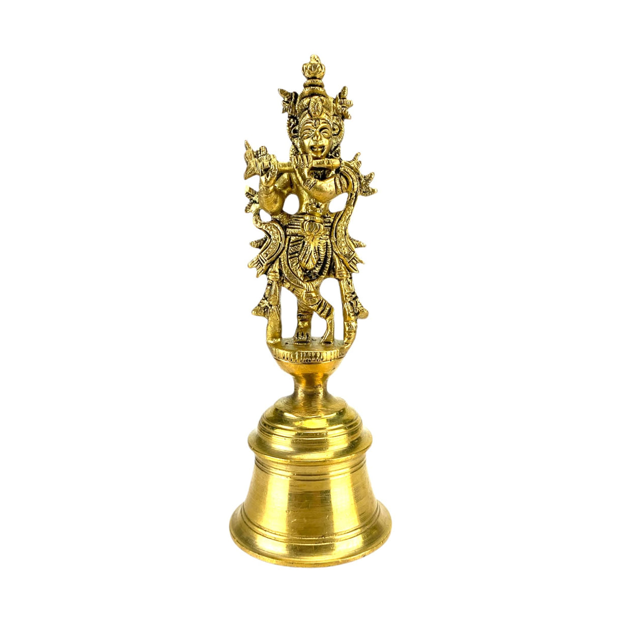Brass Krishna Bell, Indian Pooja, Gopal Brass Bell, Puja Ghanti, Pooja Ghanti, Hindu Temple Bell, Indian Decor, Jingle, Diwali Puja, Mandir - LoveNspire