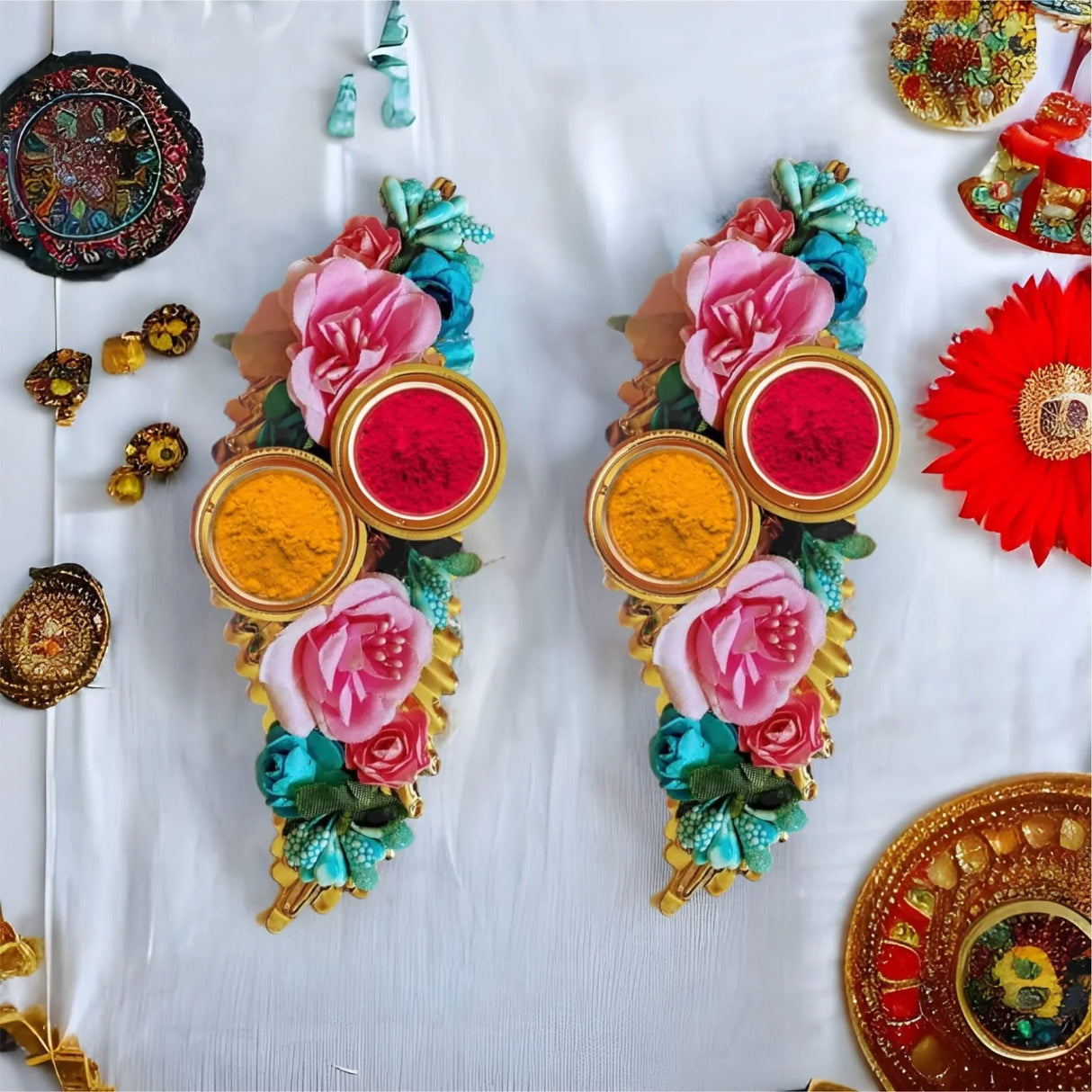 Bulk Haldi Kumkum Thali Holder, Pooja Return Gift, Indian Housewarming Gifts, Shivratri, Wedding Favor, Navarathri Favors, Baby Shower - LoveNspire