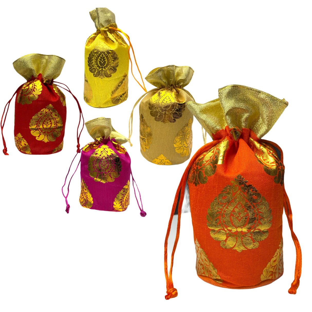 Bulk Brocade Print Indian Potli Bags, Women Hand Bags, Wedding Return Gifts, Eid Gifts, Pooja Favors,housewarming Baby Shower, Nikah Favor - LoveNspire