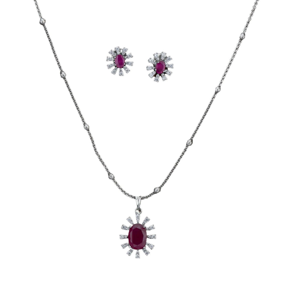 Classic Necklace with Rhodium Plating Pendant Set Jewelry Traditional Jewelry Matte Gold Necklace South Indian Jewelry Adjustable Slider Pendant Necklace for Weddings - LoveNspire