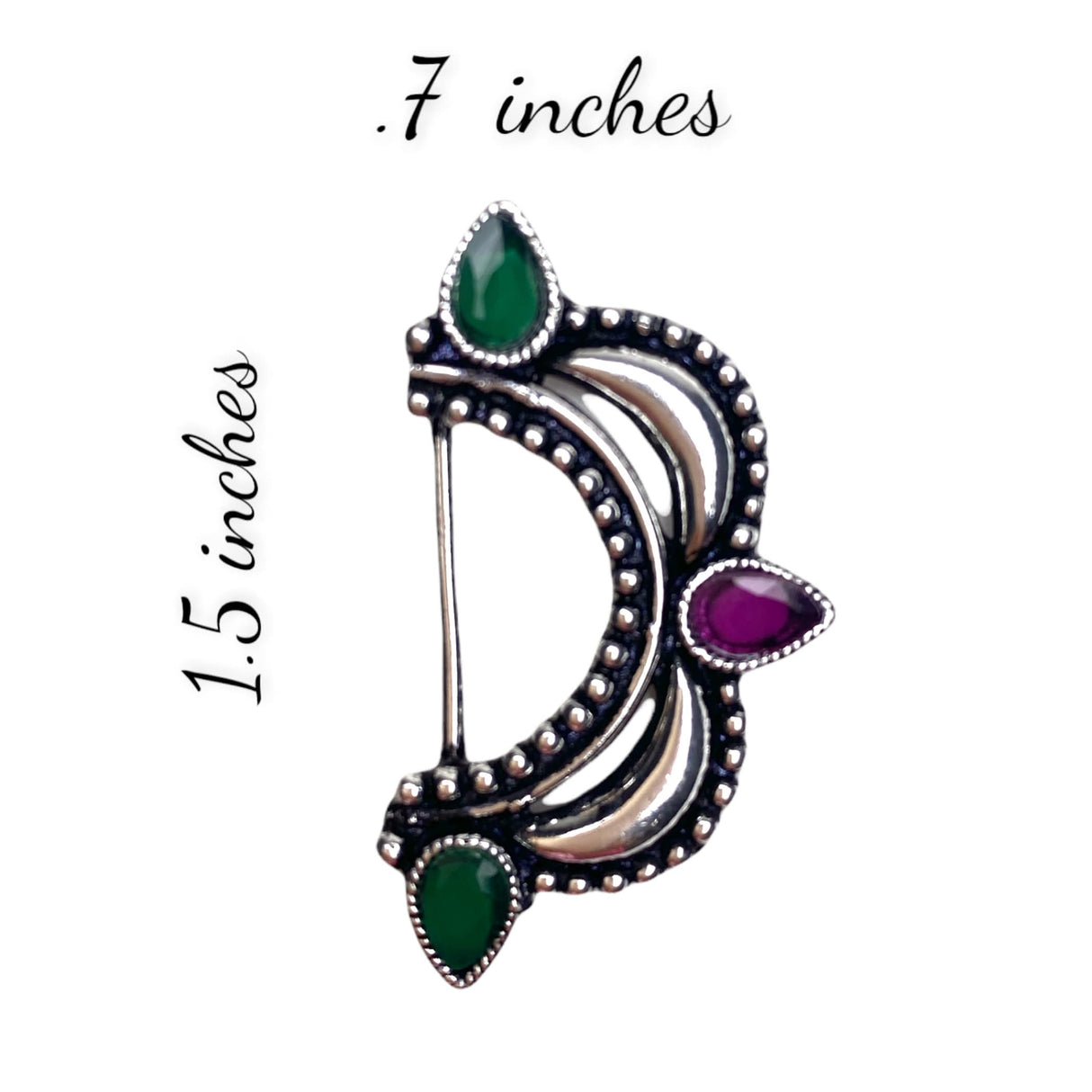 Indian Marathi Nath for Women Marathi Style Bow Oxidized Nose Ring Indian Jewelry Clip-On Bollywood Style Faux Pearl Non-Piercing Jewelry for Women Gift For Her - Marathi Bridal Nathani - LoveNspire