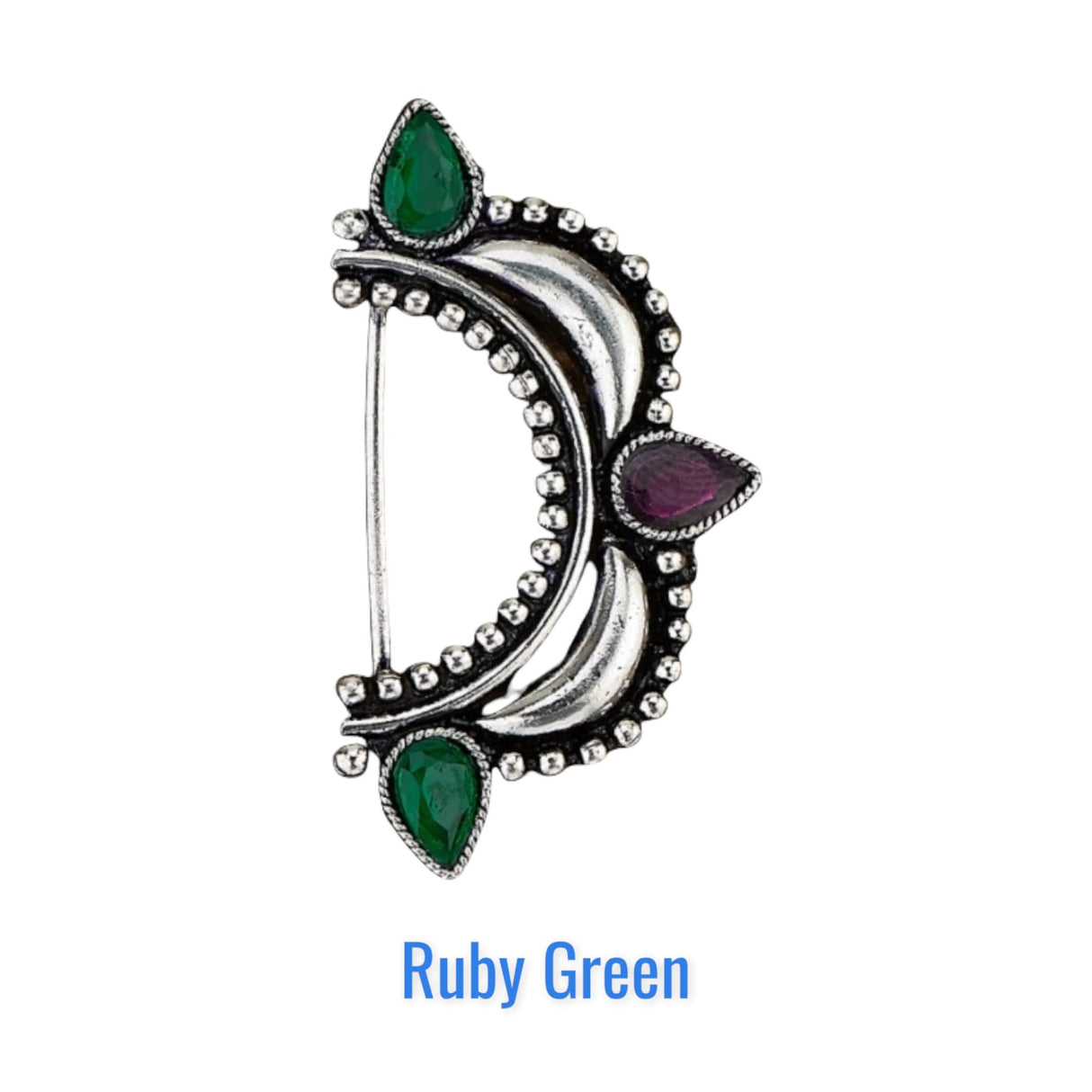 Indian Marathi Nath for Women Marathi Style Bow Oxidized Nose Ring Indian Jewelry Clip-On Bollywood Style Faux Pearl Non-Piercing Jewelry for Women Gift For Her - Marathi Bridal Nathani - LoveNspire