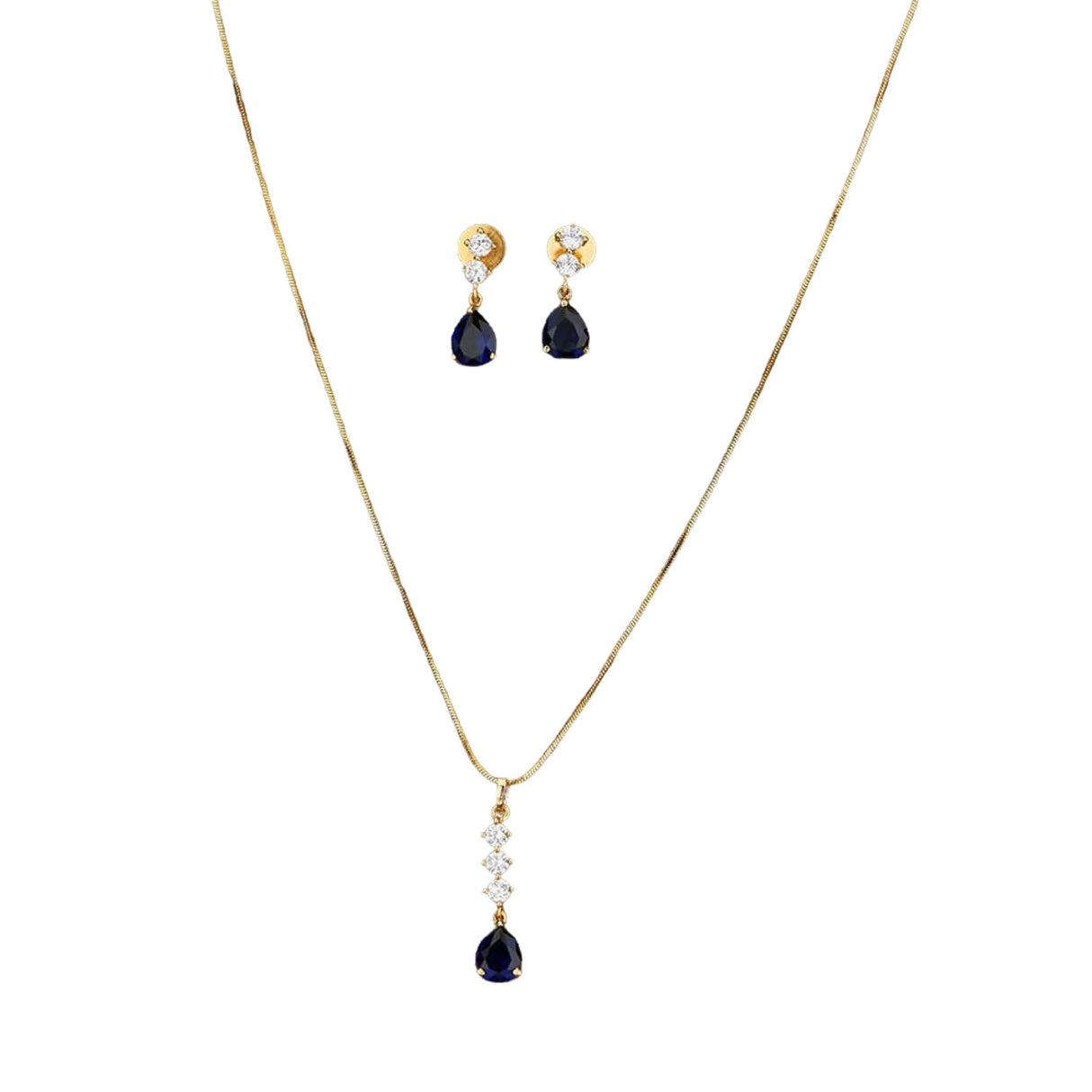 Cz Classic Pendant Set with Gold Plating Traditional Jewelry Matte Gold Necklace South Indian Jewelry Ethnic Jewelry for Women Bridal Wedding Jewelry Gift - LoveNspire